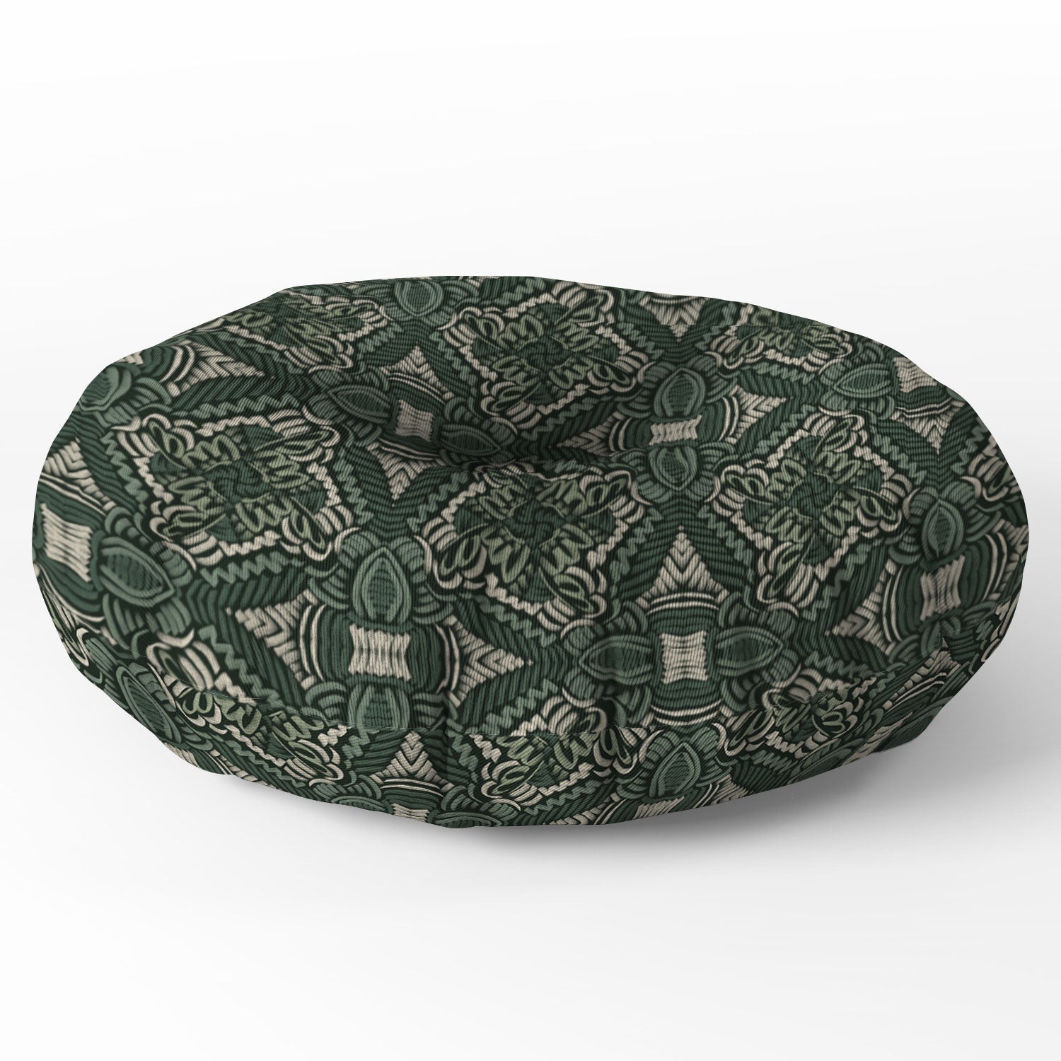 Marta Barragan Camarasa Intricate Forest Mosaic Floor Pillow Round