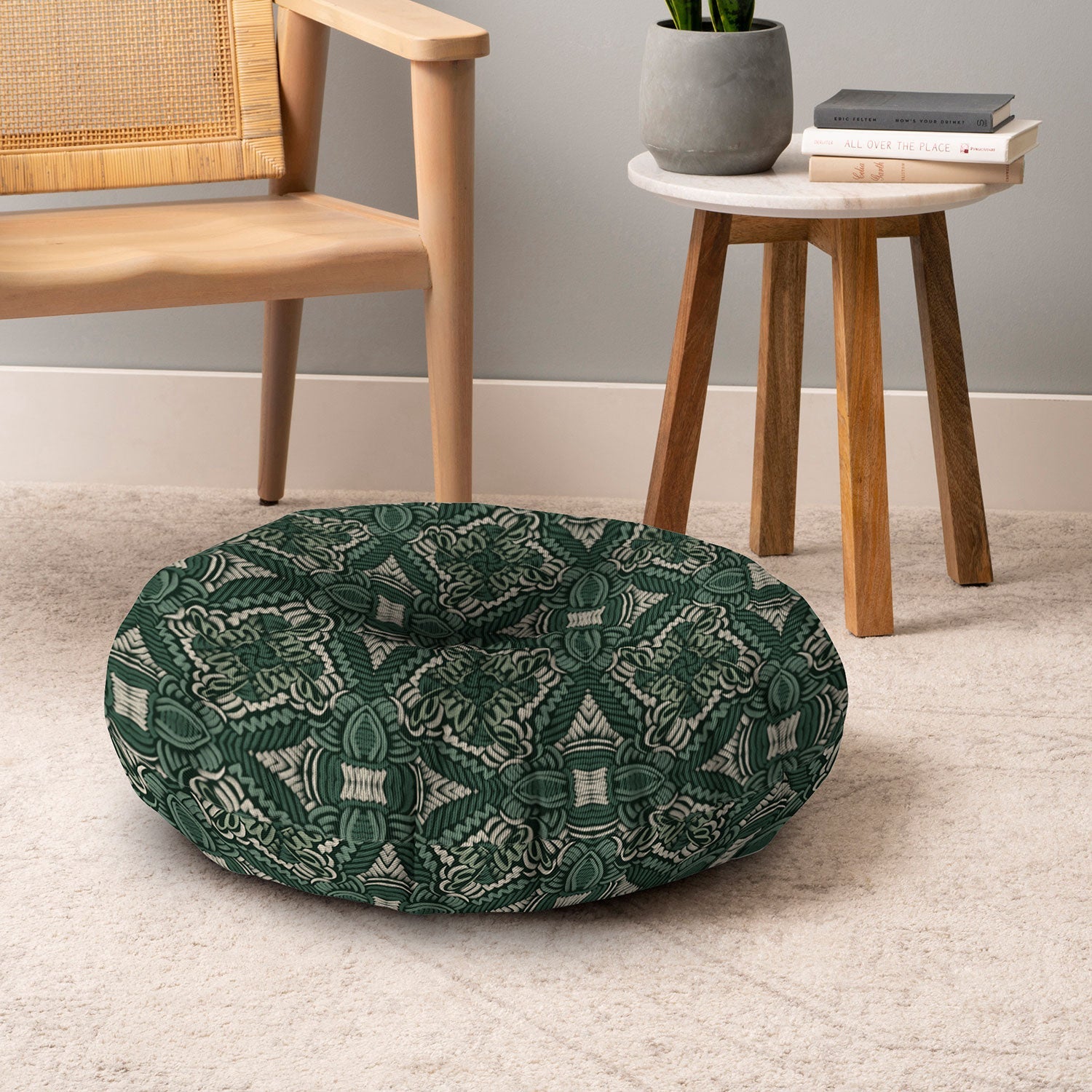Marta Barragan Camarasa Intricate Forest Mosaic Floor Pillow Round