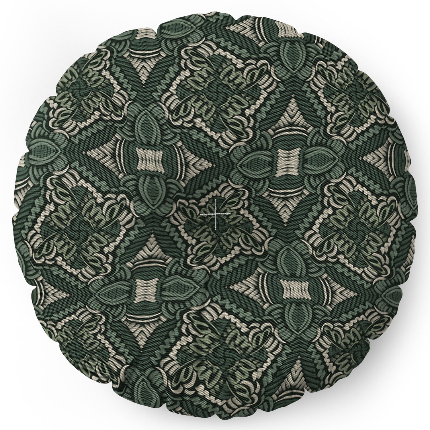 Marta Barragan Camarasa Intricate Forest Mosaic Floor Pillow Round