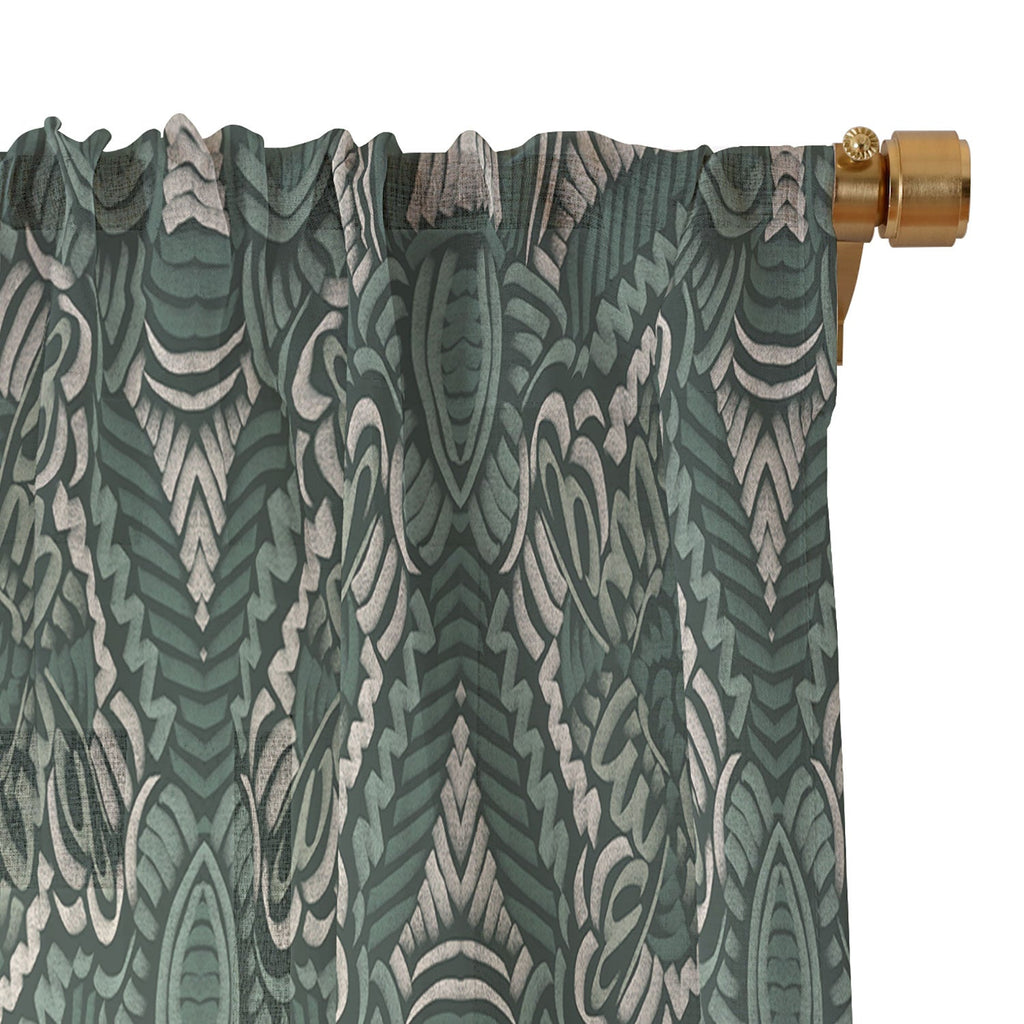 Marta Barragan Camarasa Intricate Forest Mosaic Sheer Window Curtain