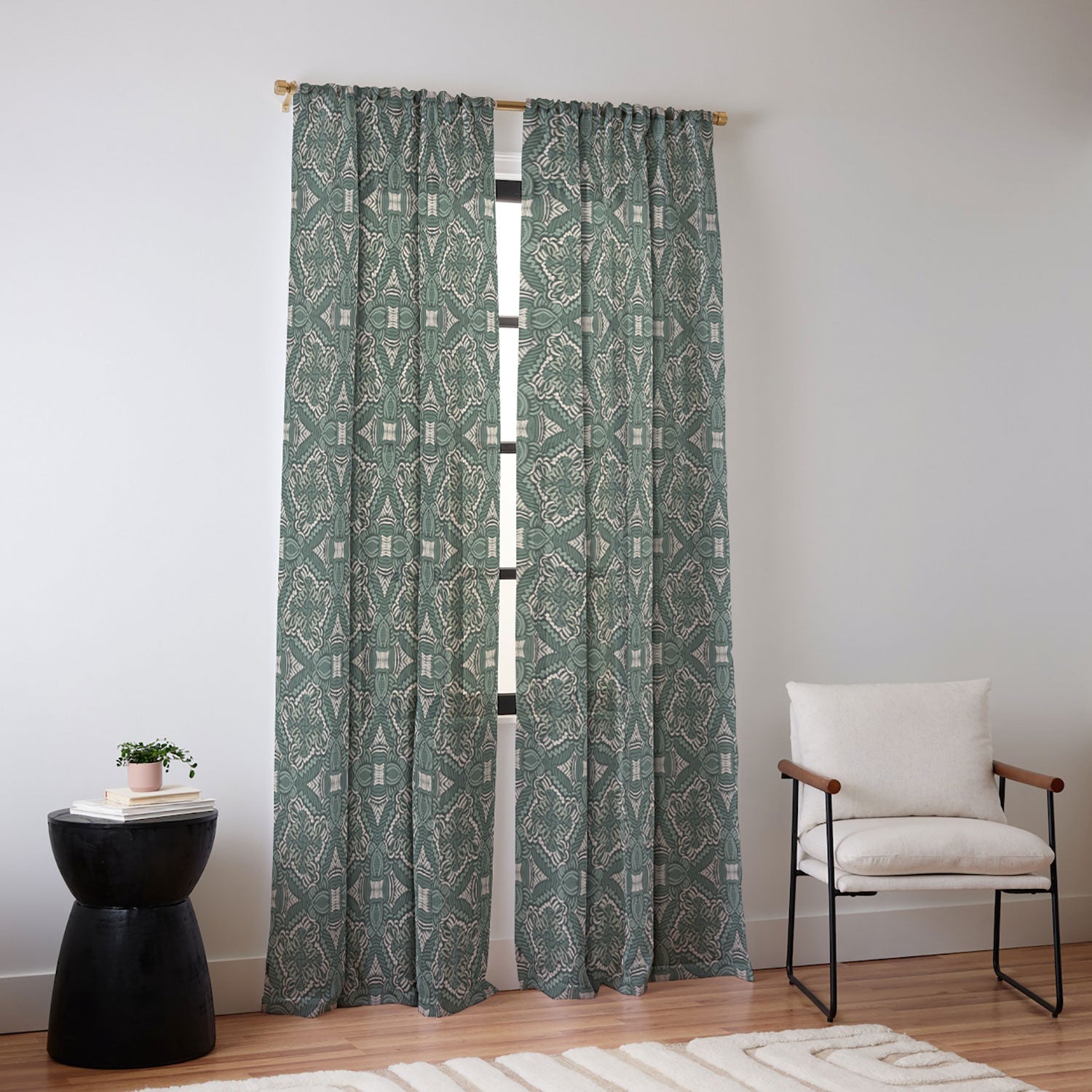 Marta Barragan Camarasa Intricate Forest Mosaic Sheer Window Curtain