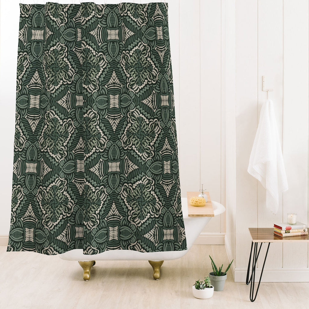 Marta Barragan Camarasa Intricate Forest Mosaic Shower Curtain