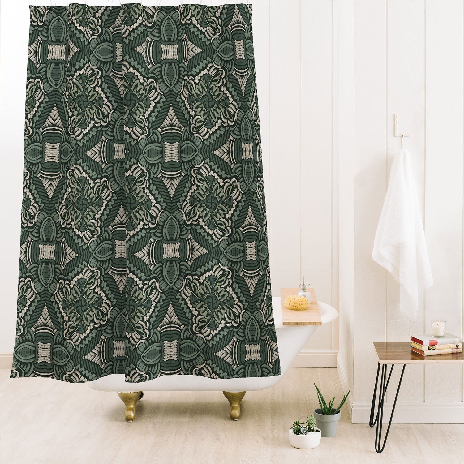 Marta Barragan Camarasa Intricate Forest Mosaic Shower Curtain
