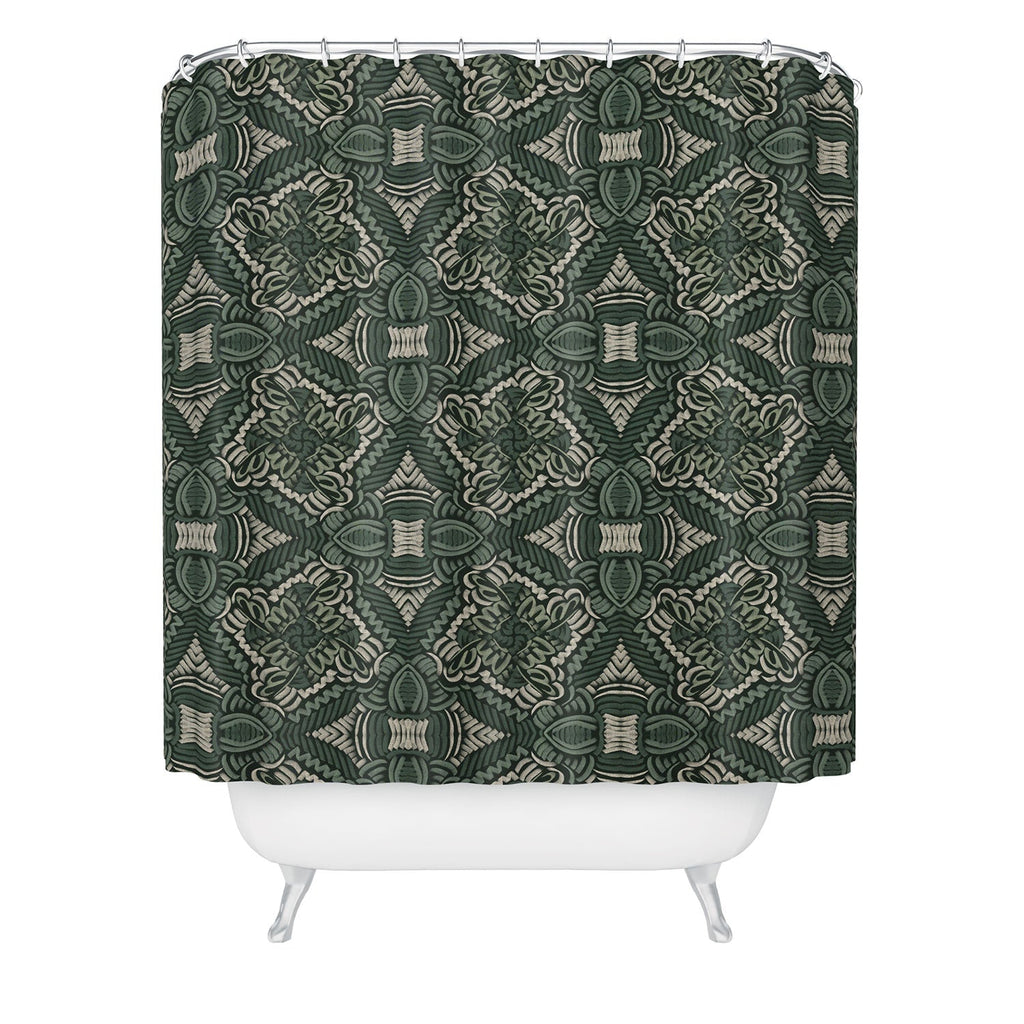 Marta Barragan Camarasa Intricate Forest Mosaic Shower Curtain