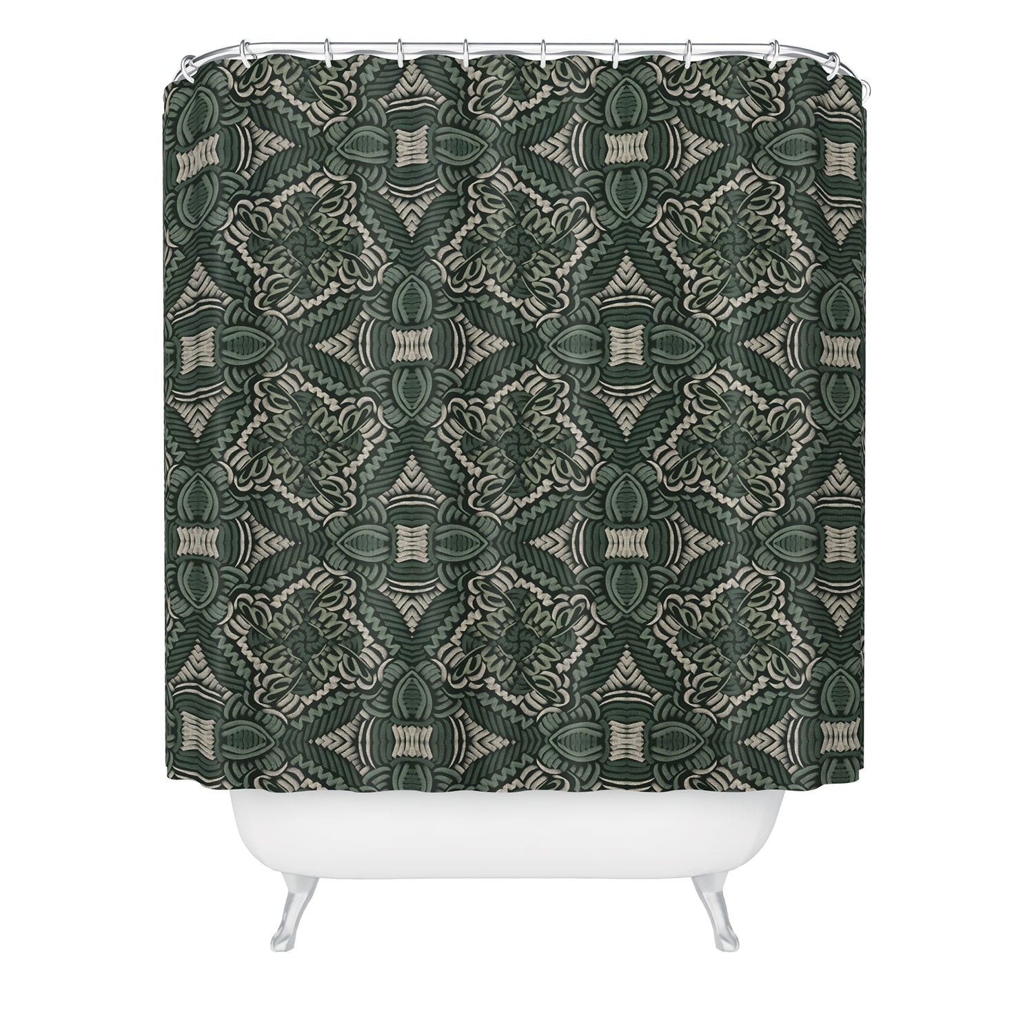 Marta Barragan Camarasa Intricate Forest Mosaic Shower Curtain