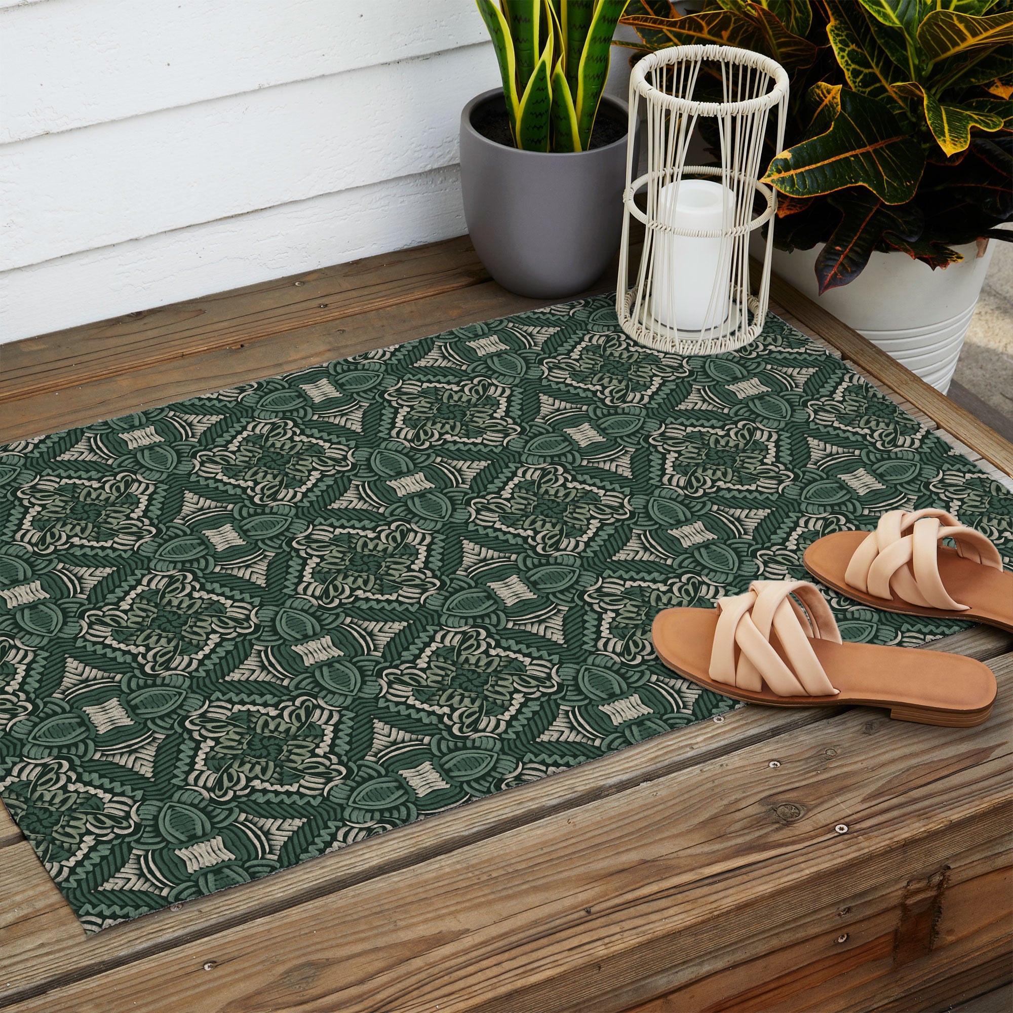 Marta Barragan Camarasa Intricate Forest Mosaic Outdoor Rug