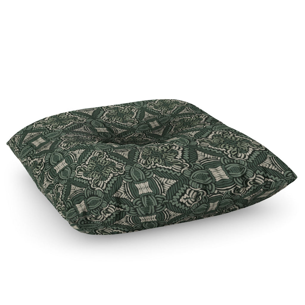 Marta Barragan Camarasa Intricate Forest Mosaic Floor Pillow Square