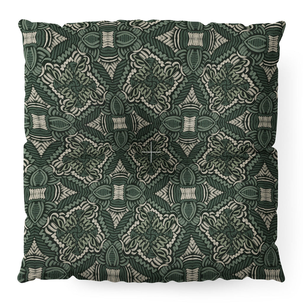Marta Barragan Camarasa Intricate Forest Mosaic Floor Pillow Square