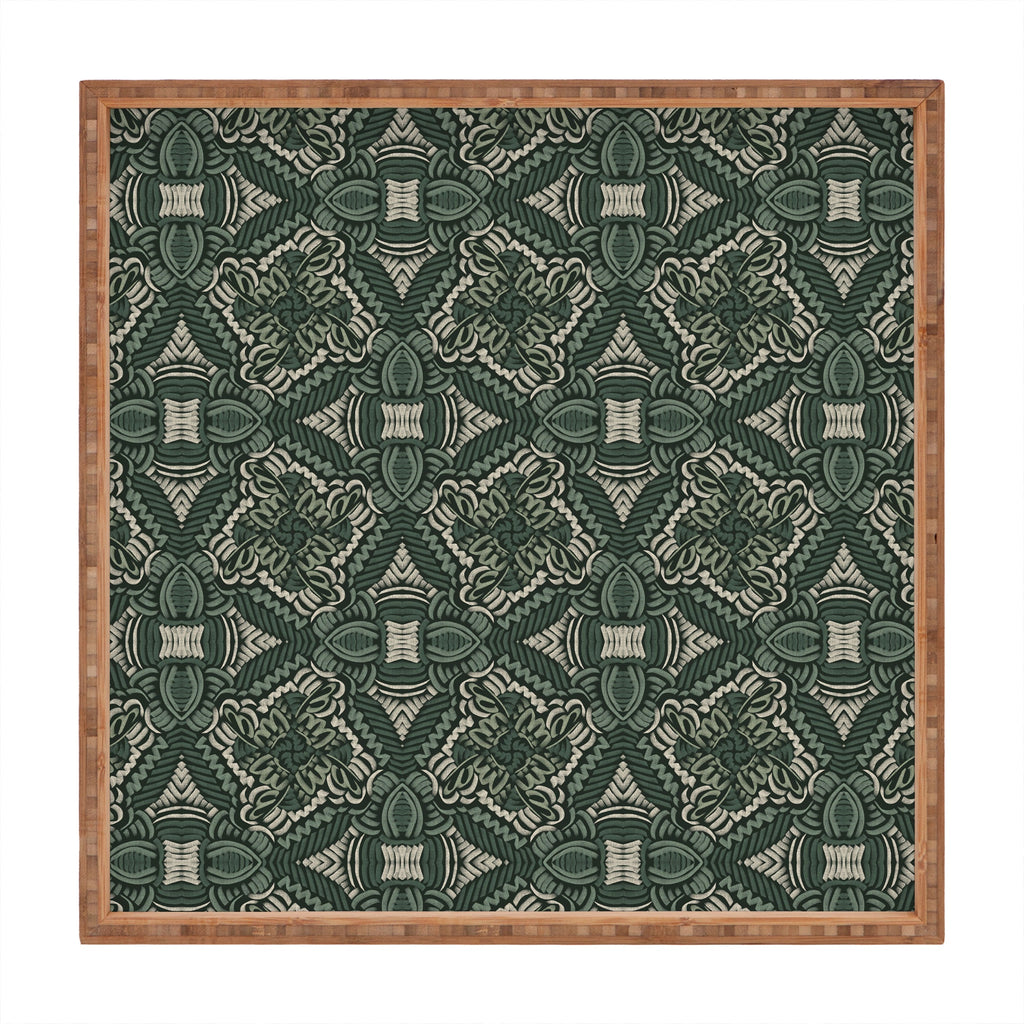Marta Barragan Camarasa Intricate Forest Mosaic Square Tray