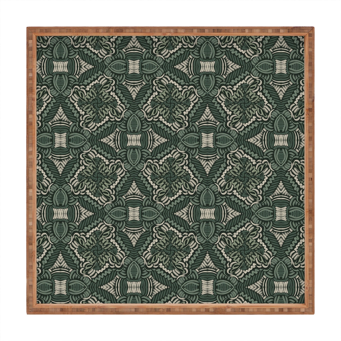 Marta Barragan Camarasa Intricate Forest Mosaic Square Tray