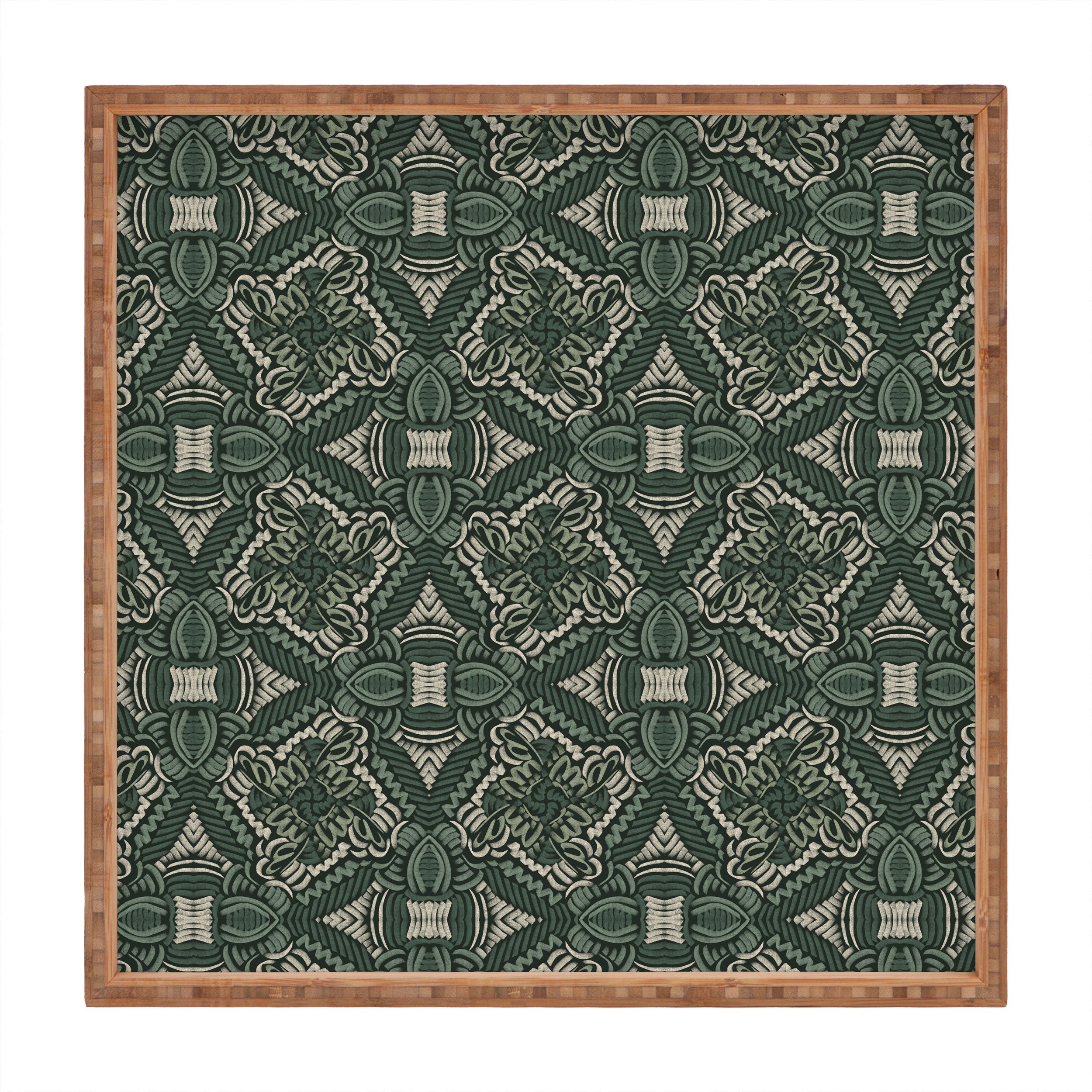 Marta Barragan Camarasa Intricate Forest Mosaic Square Tray