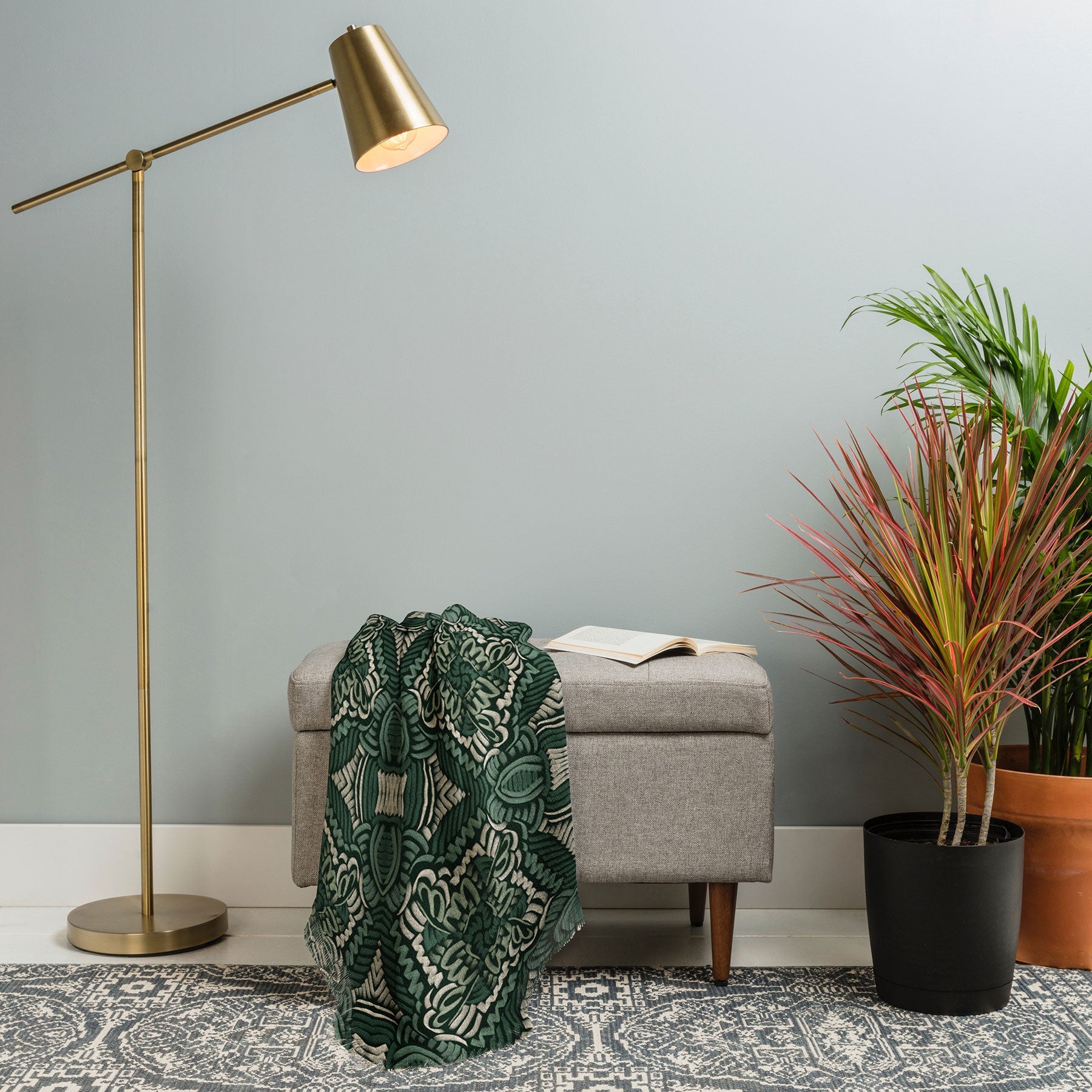 Marta Barragan Camarasa Intricate Forest Mosaic Throw Blanket