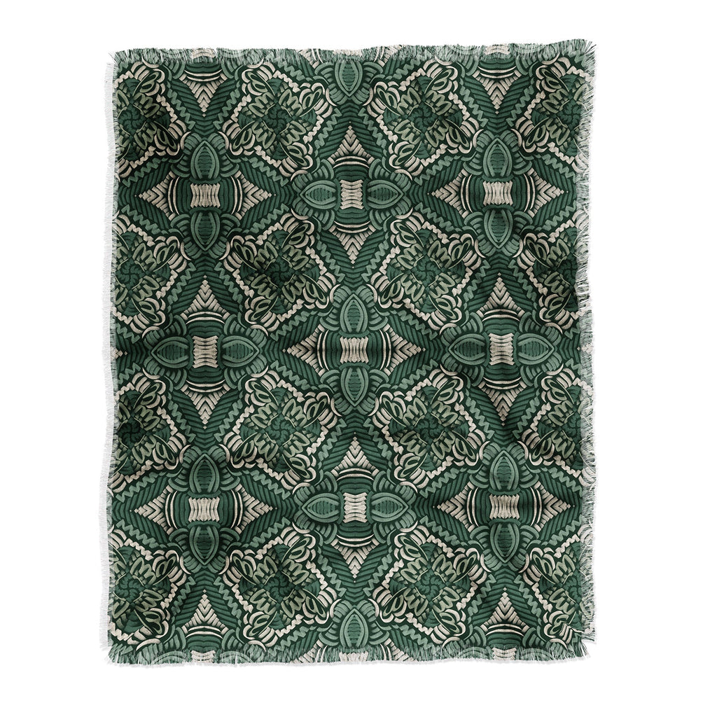Marta Barragan Camarasa Intricate Forest Mosaic Throw Blanket