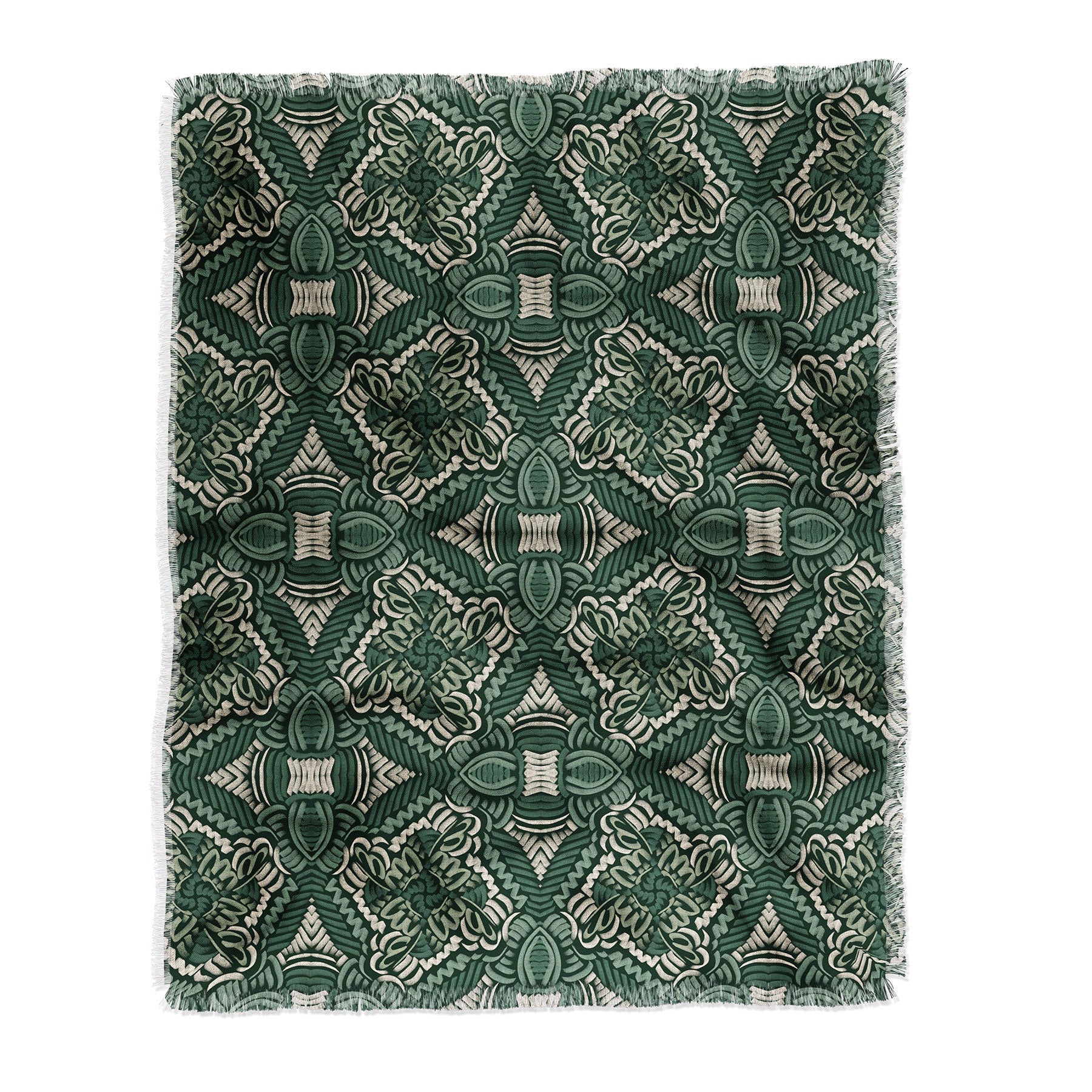 Marta Barragan Camarasa Intricate Forest Mosaic Throw Blanket