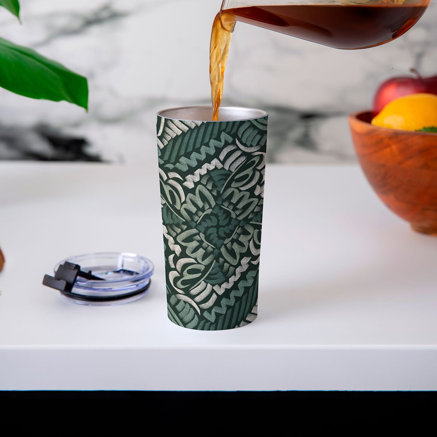 Marta Barragan Camarasa Intricate Forest Mosaic Travel Mug