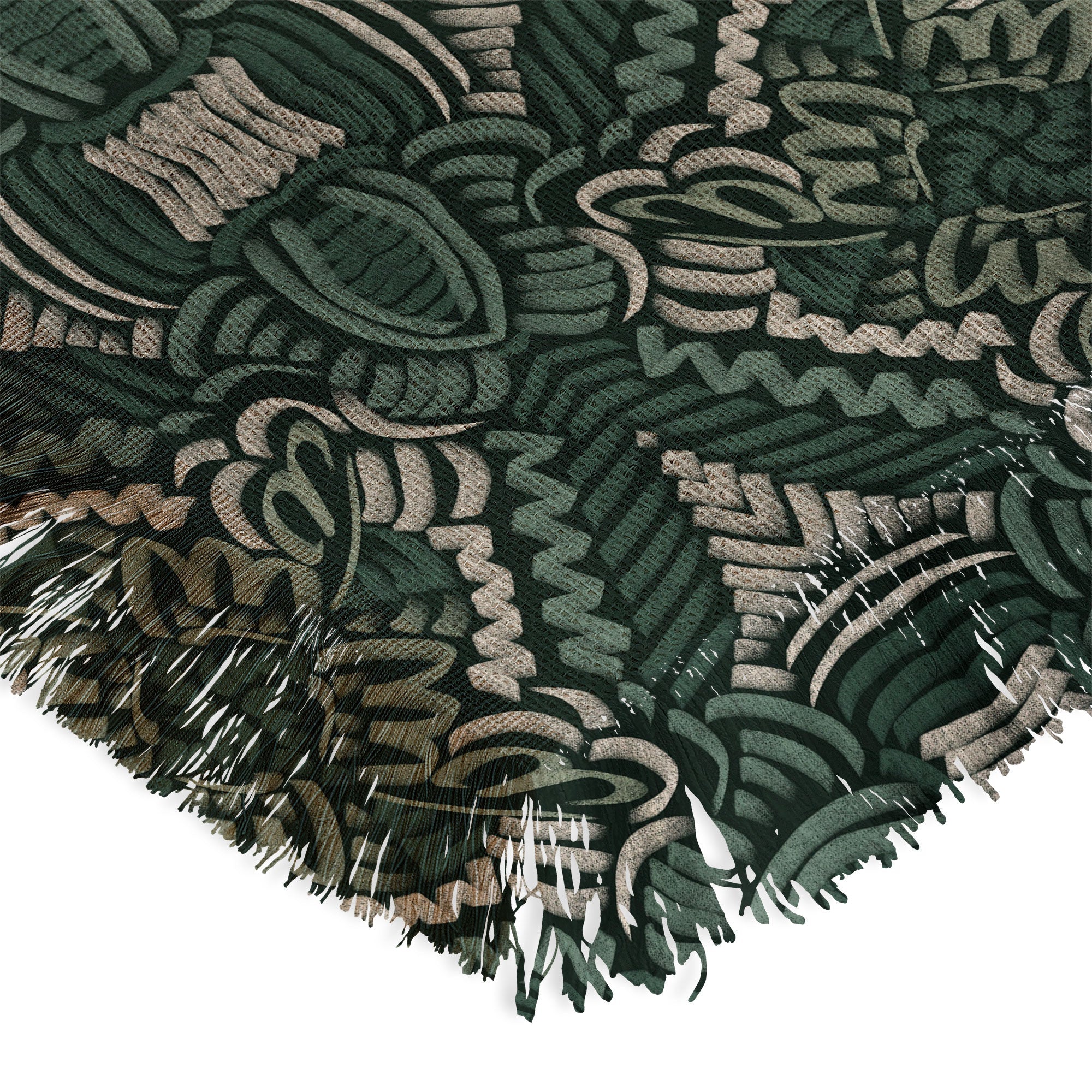 Marta Barragan Camarasa Intricate Forest Mosaic Throw Blanket