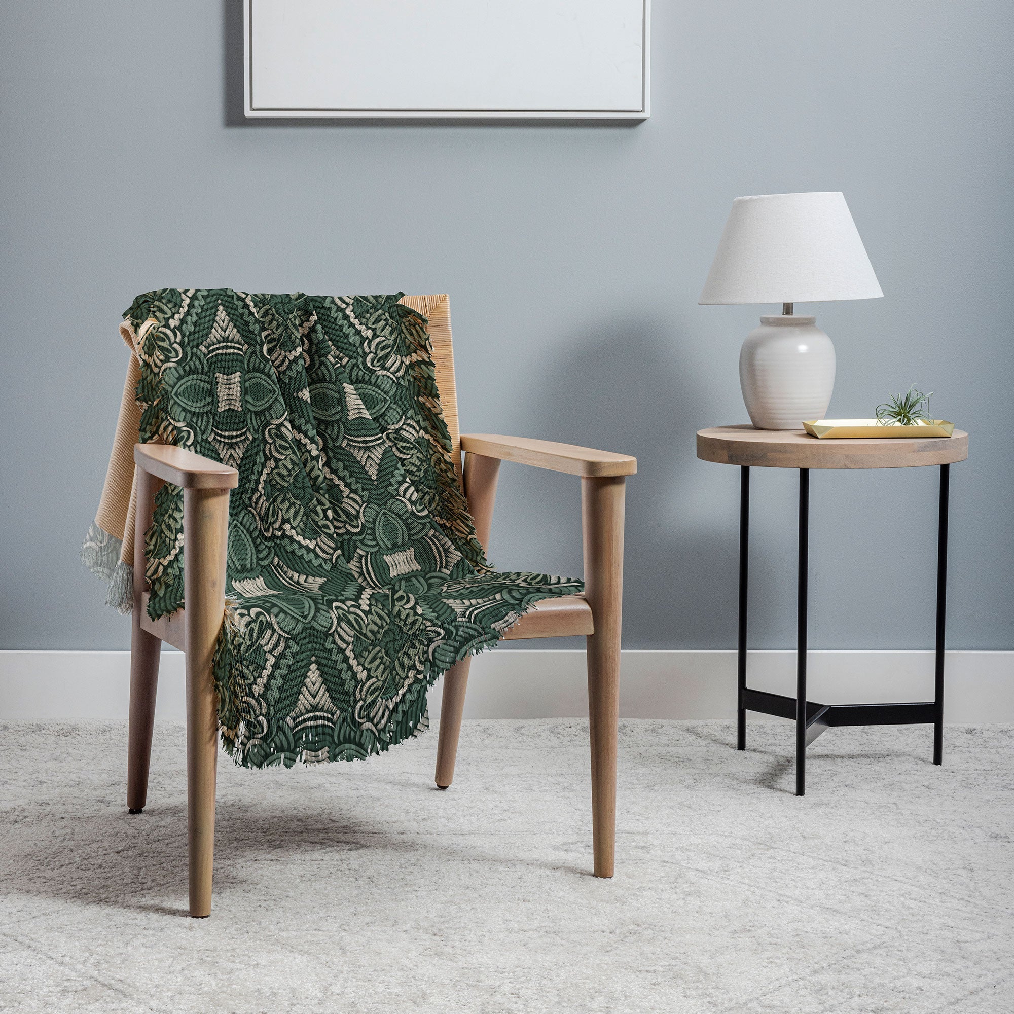 Marta Barragan Camarasa Intricate Forest Mosaic Throw Blanket