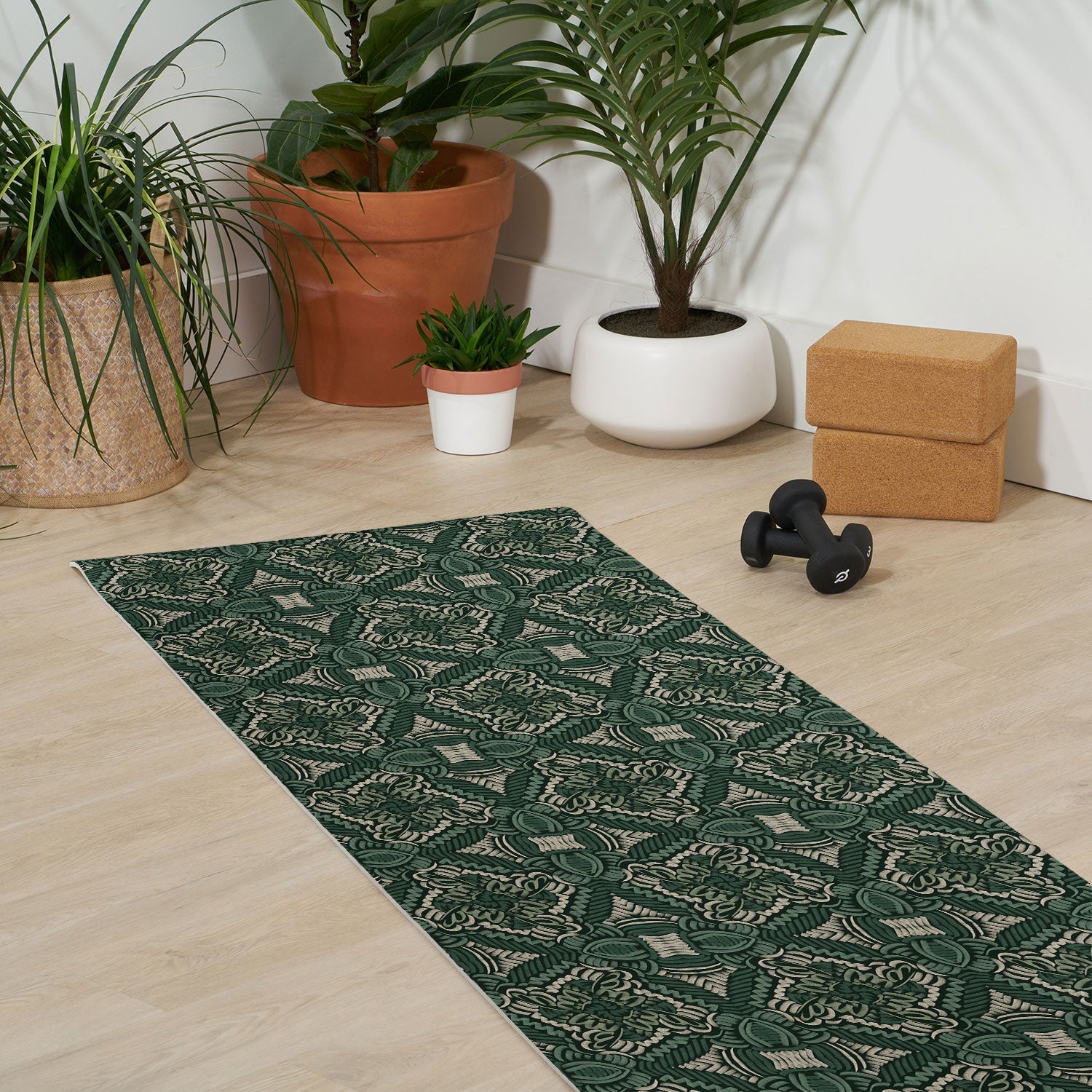 Marta Barragan Camarasa Intricate Forest Mosaic Yoga Mat