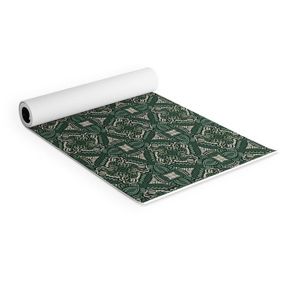 Marta Barragan Camarasa Intricate Forest Mosaic Yoga Mat