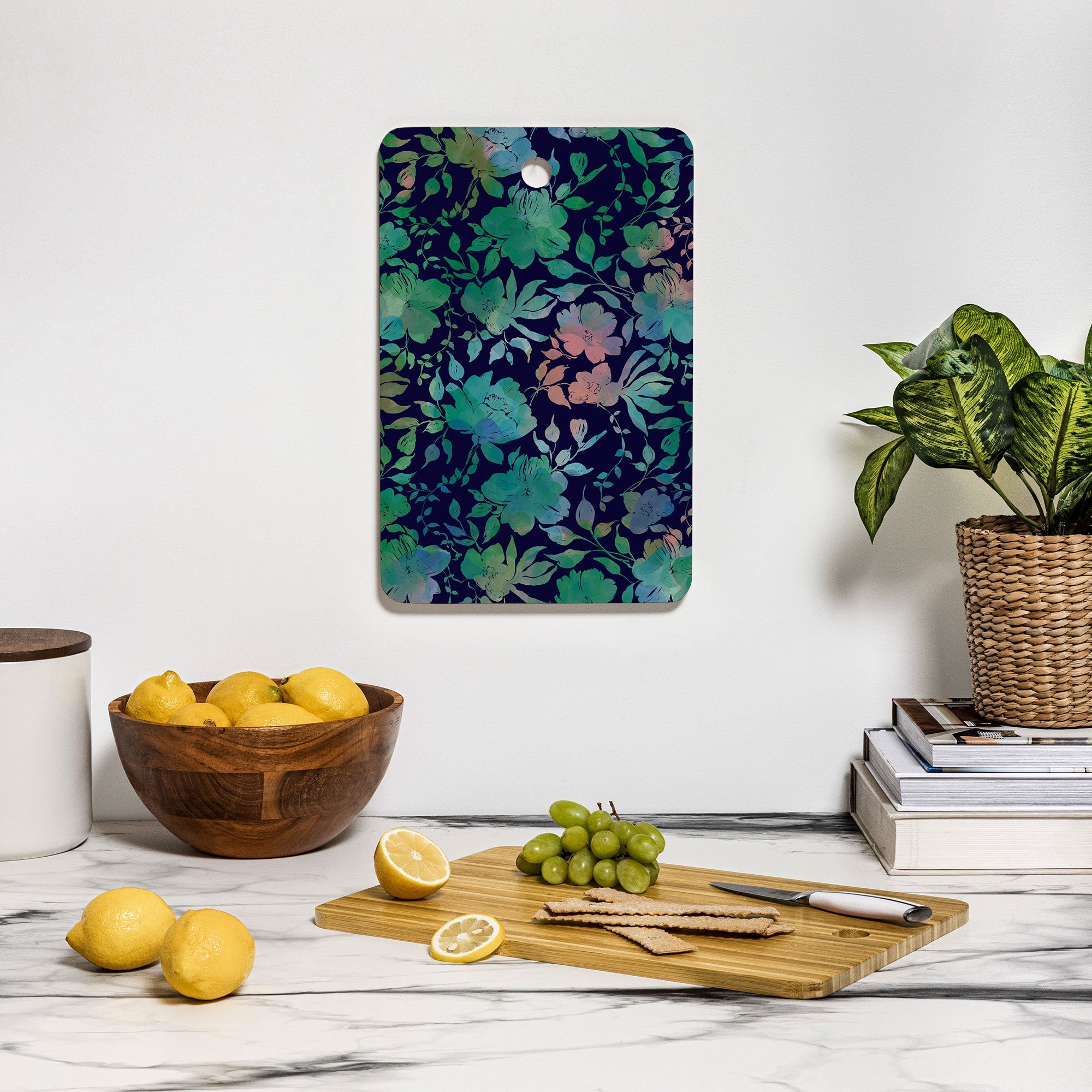 Marta Barragan Camarasa Lush Evening Botanicals Cutting Board Rectangle