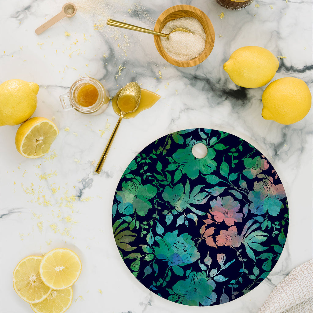 Marta Barragan Camarasa Lush Evening Botanicals Cutting Board Round