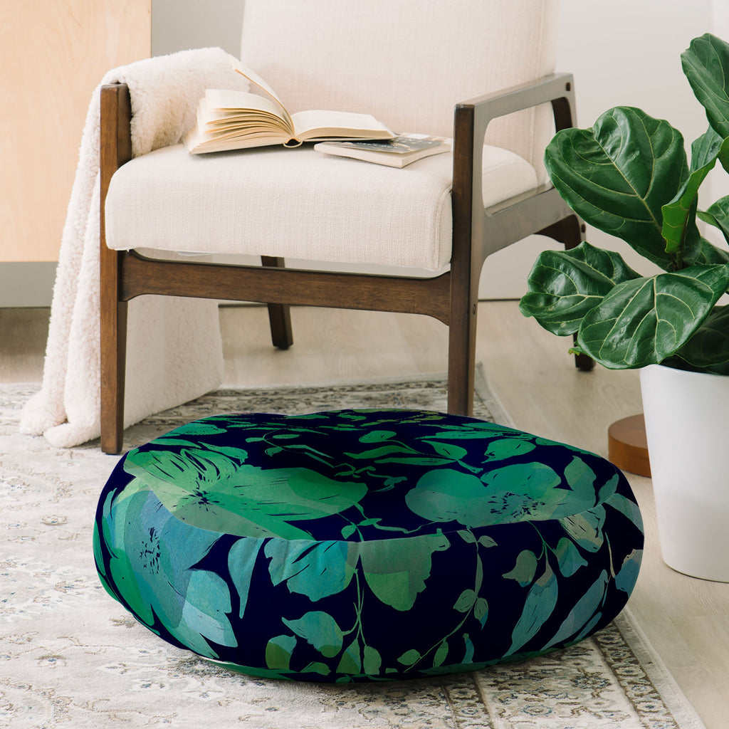 Marta Barragan Camarasa Lush Evening Botanicals Floor Pillow Round