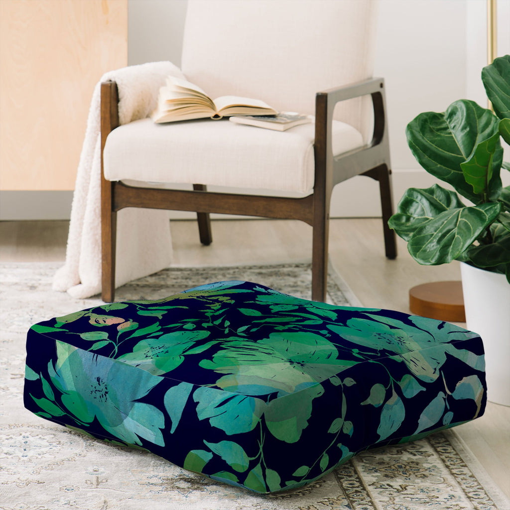 Marta Barragan Camarasa Lush Evening Botanicals Floor Pillow Square