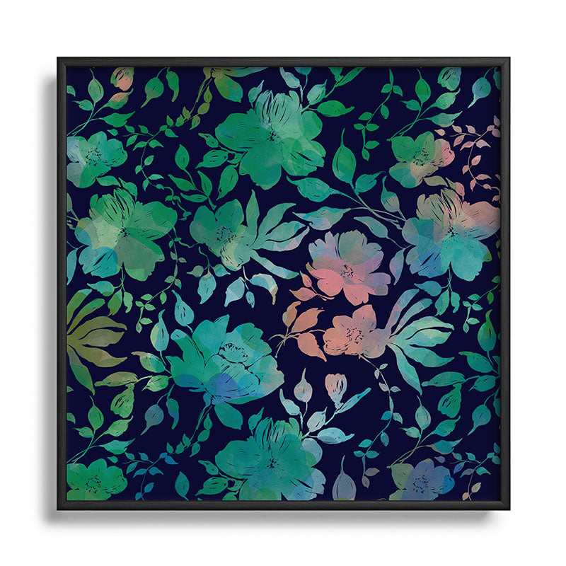 Marta Barragan Camarasa Lush Evening Botanicals Square Metal Framed Art Print