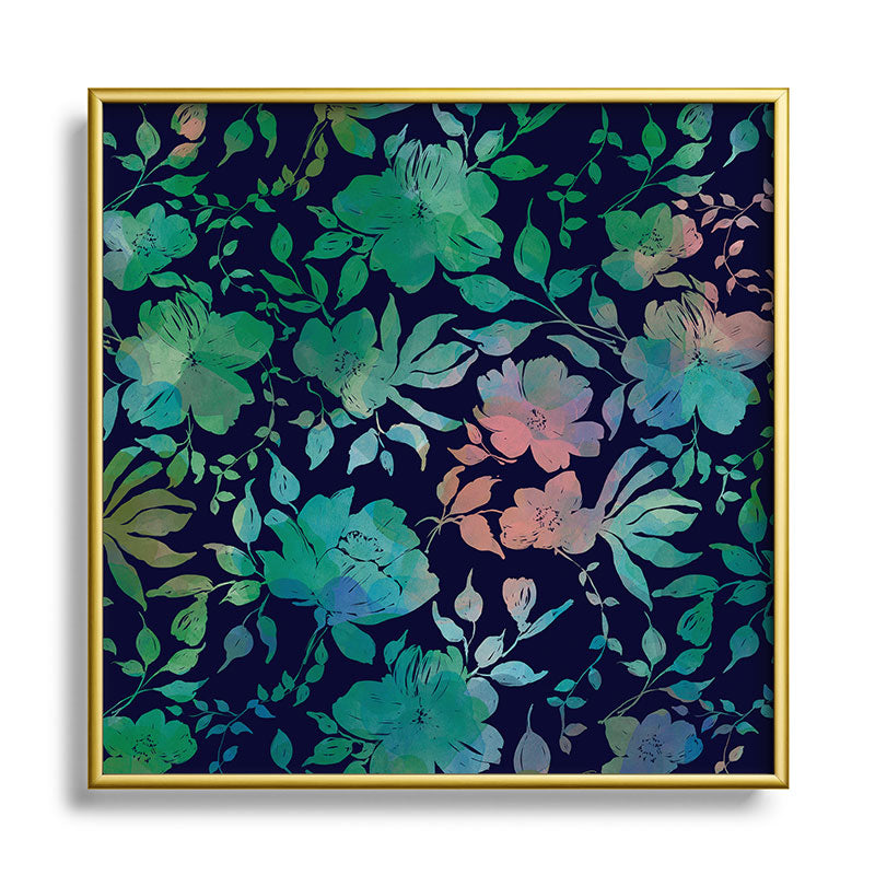 Marta Barragan Camarasa Lush Evening Botanicals Square Metal Framed Art Print
