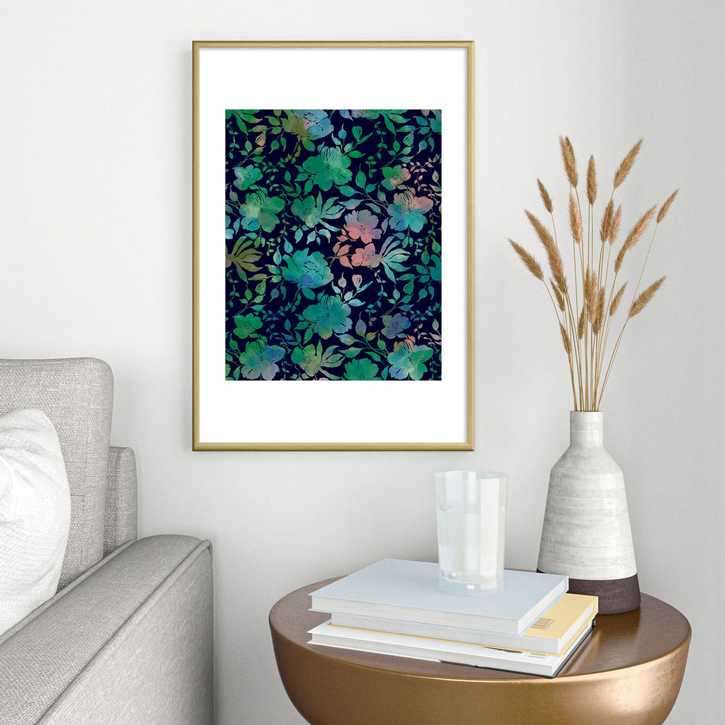 Marta Barragan Camarasa Lush Evening Botanicals Metal Framed Art Print