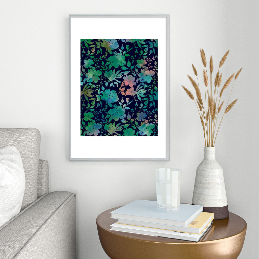 Marta Barragan Camarasa Lush Evening Botanicals Metal Framed Art Print