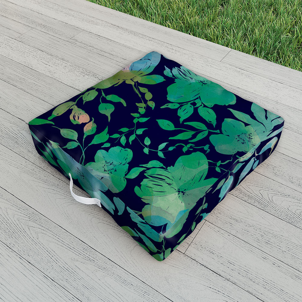 Marta Barragan Camarasa Lush Evening Botanicals Outdoor Floor Cushion