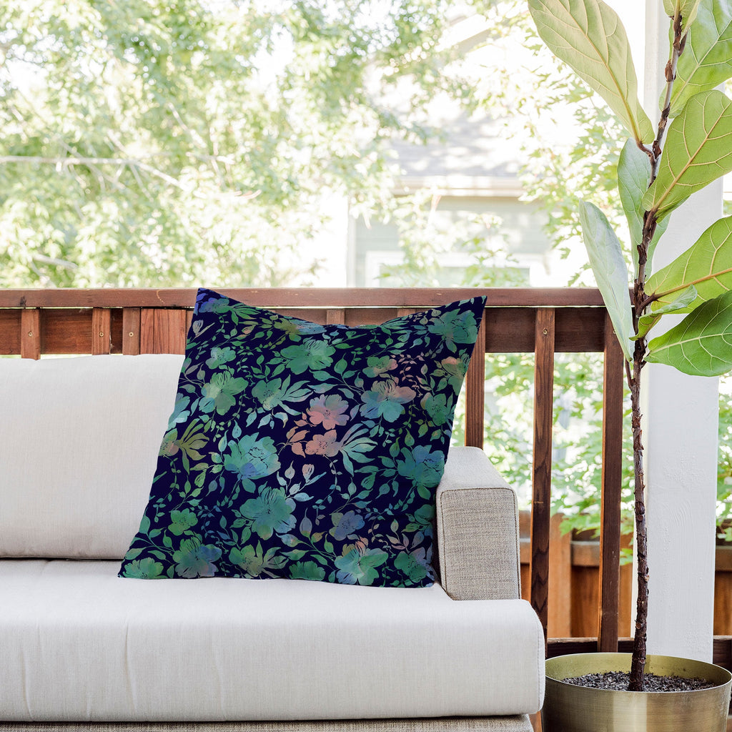 Marta Barragan Camarasa Lush Evening Botanicals Outdoor Throw Pillow
