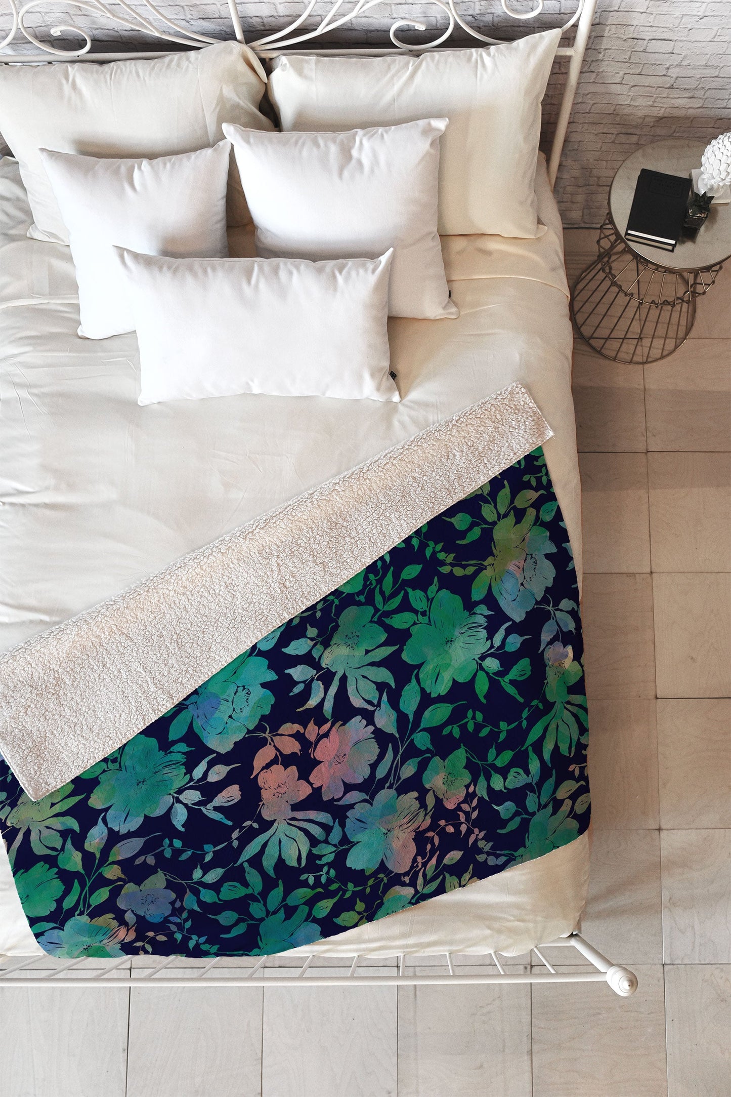 Marta Barragan Camarasa Lush Evening Botanicals Fleece Throw Blanket