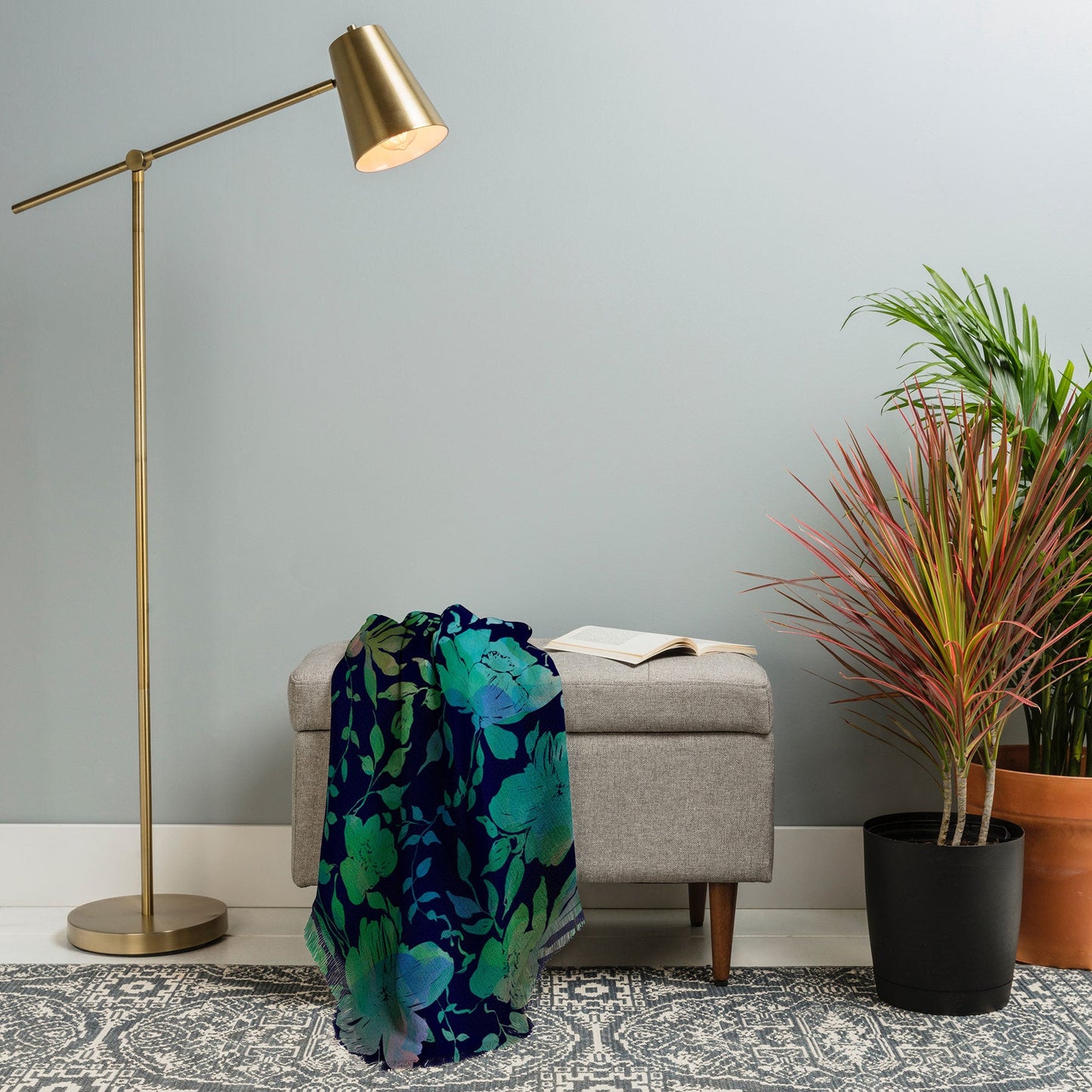 Marta Barragan Camarasa Lush Evening Botanicals Throw Blanket