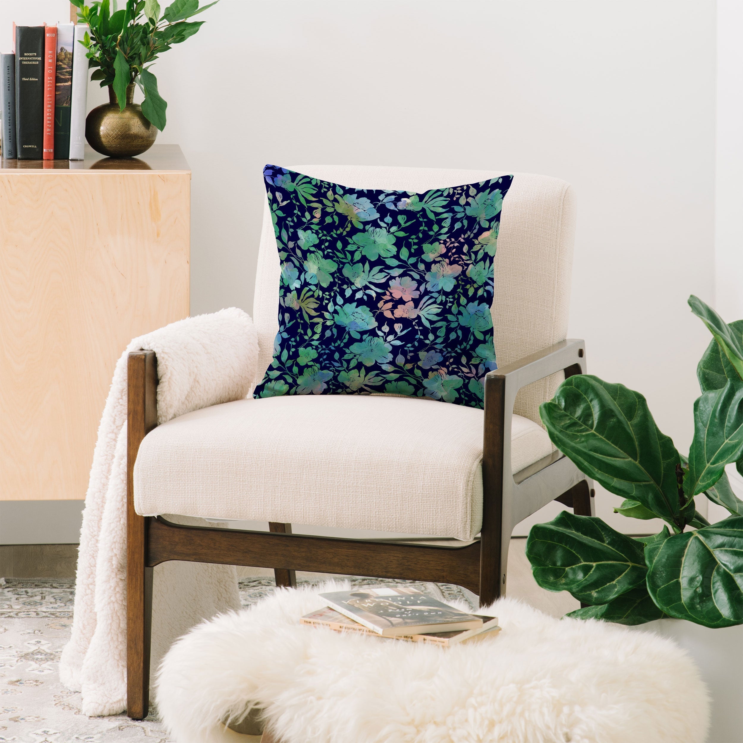 Marta Barragan Camarasa Lush Evening Botanicals Throw Pillow