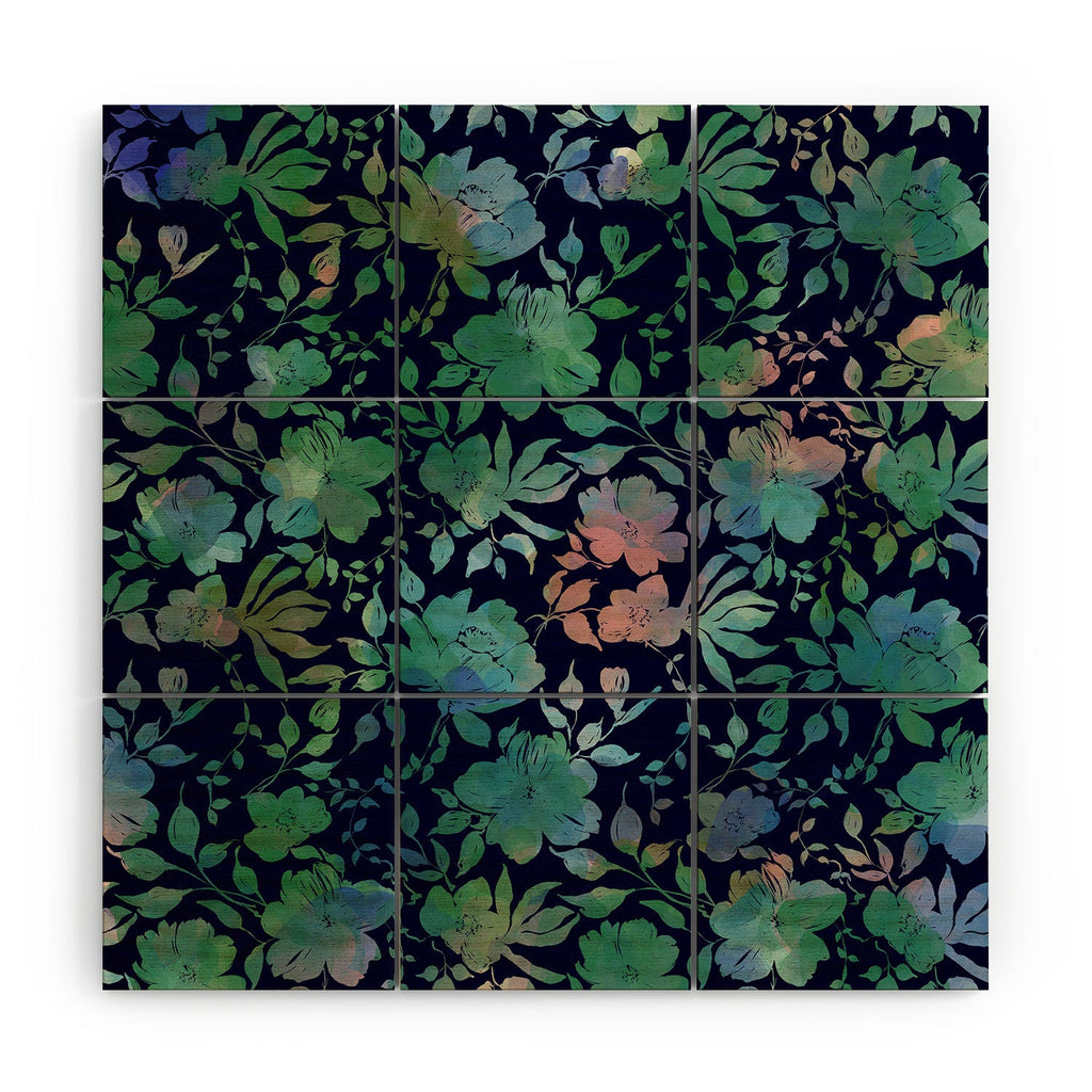 Marta Barragan Camarasa Lush Evening Botanicals Wood Wall Mural