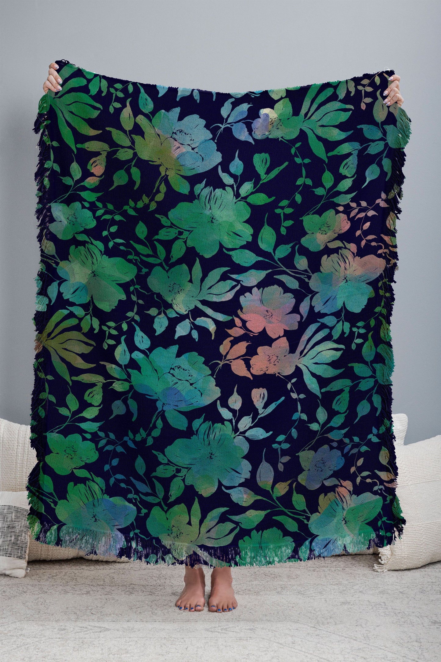 Marta Barragan Camarasa Lush Evening Botanicals Throw Blanket