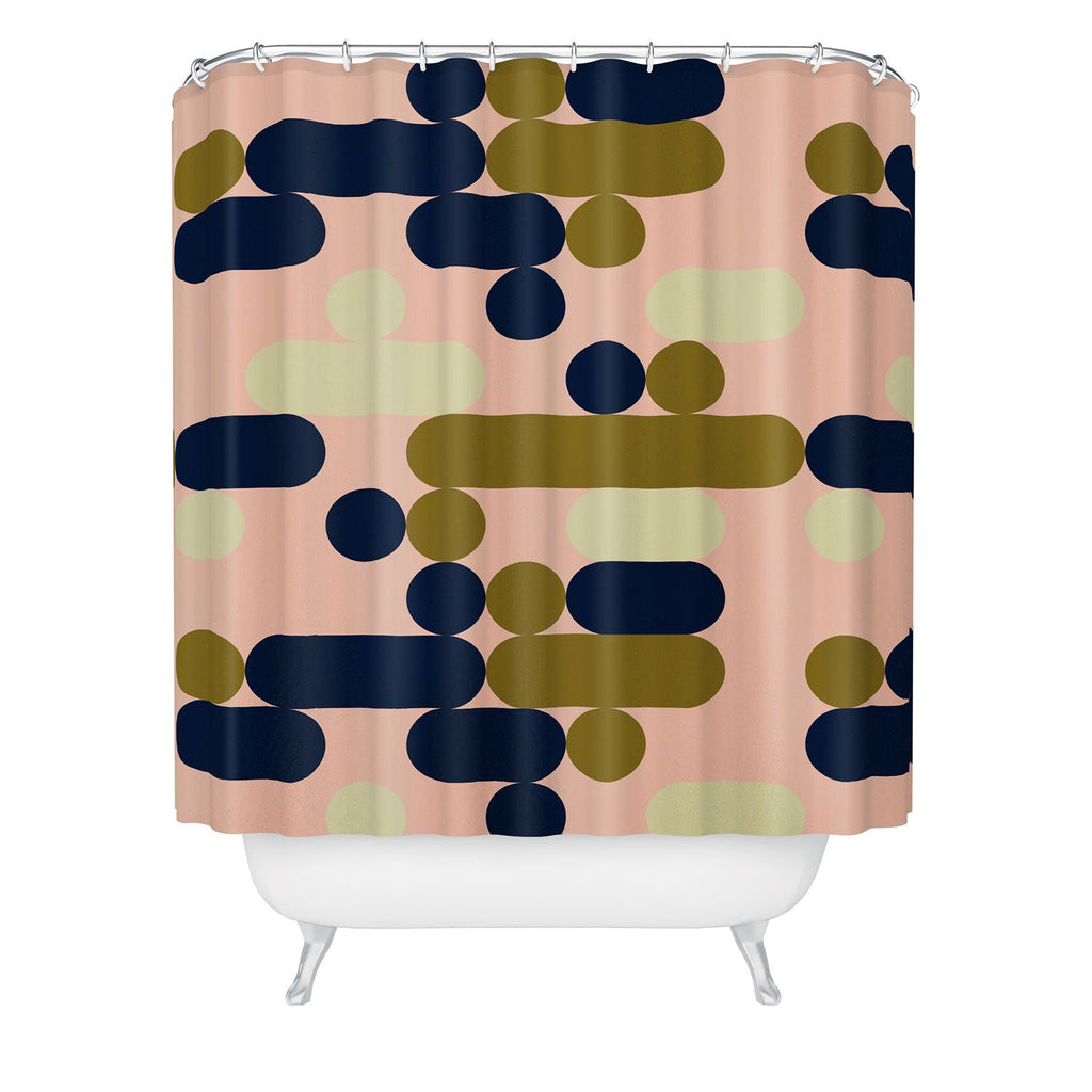 Marta Barragan Camarasa Modern pink geometry Shower Curtain