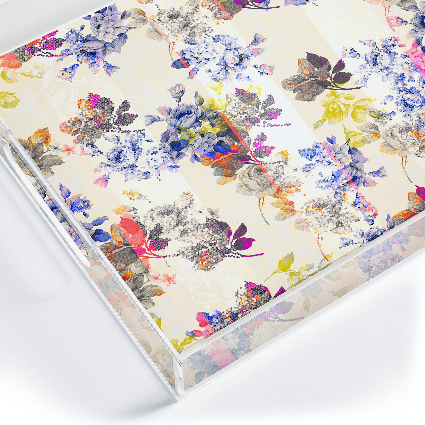 Marta Barragan Camarasa mosaic stripes Acrylic Tray
