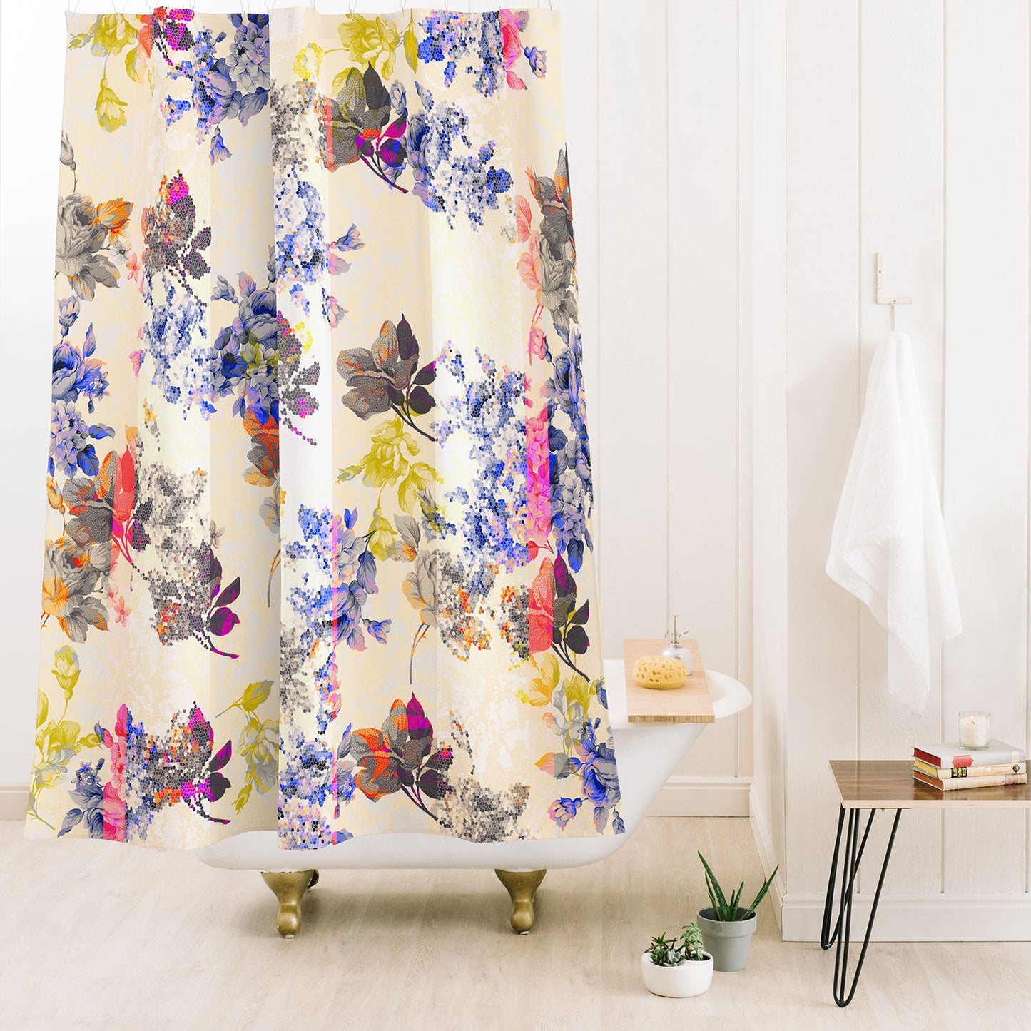 Marta Barragan Camarasa mosaic stripes Shower Curtain