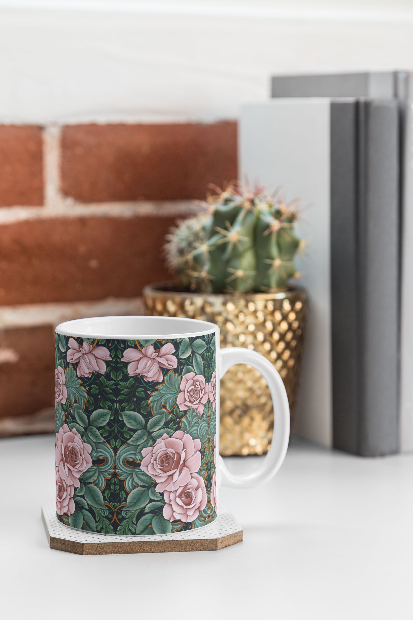 Marta Barragan Camarasa Ornate Vintage Rose Garden Coffee Mug
