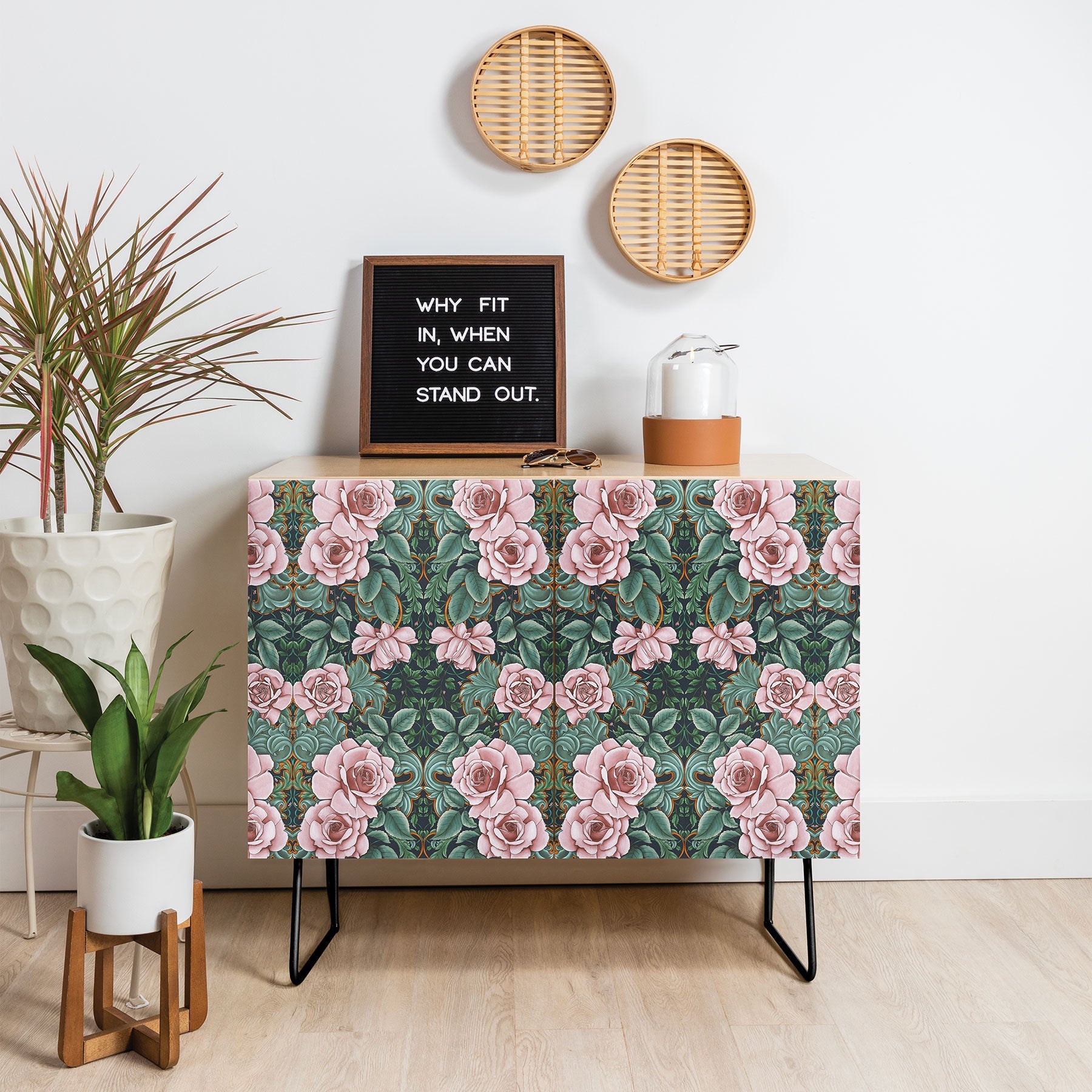 Marta Barragan Camarasa Ornate Vintage Rose Garden Credenza