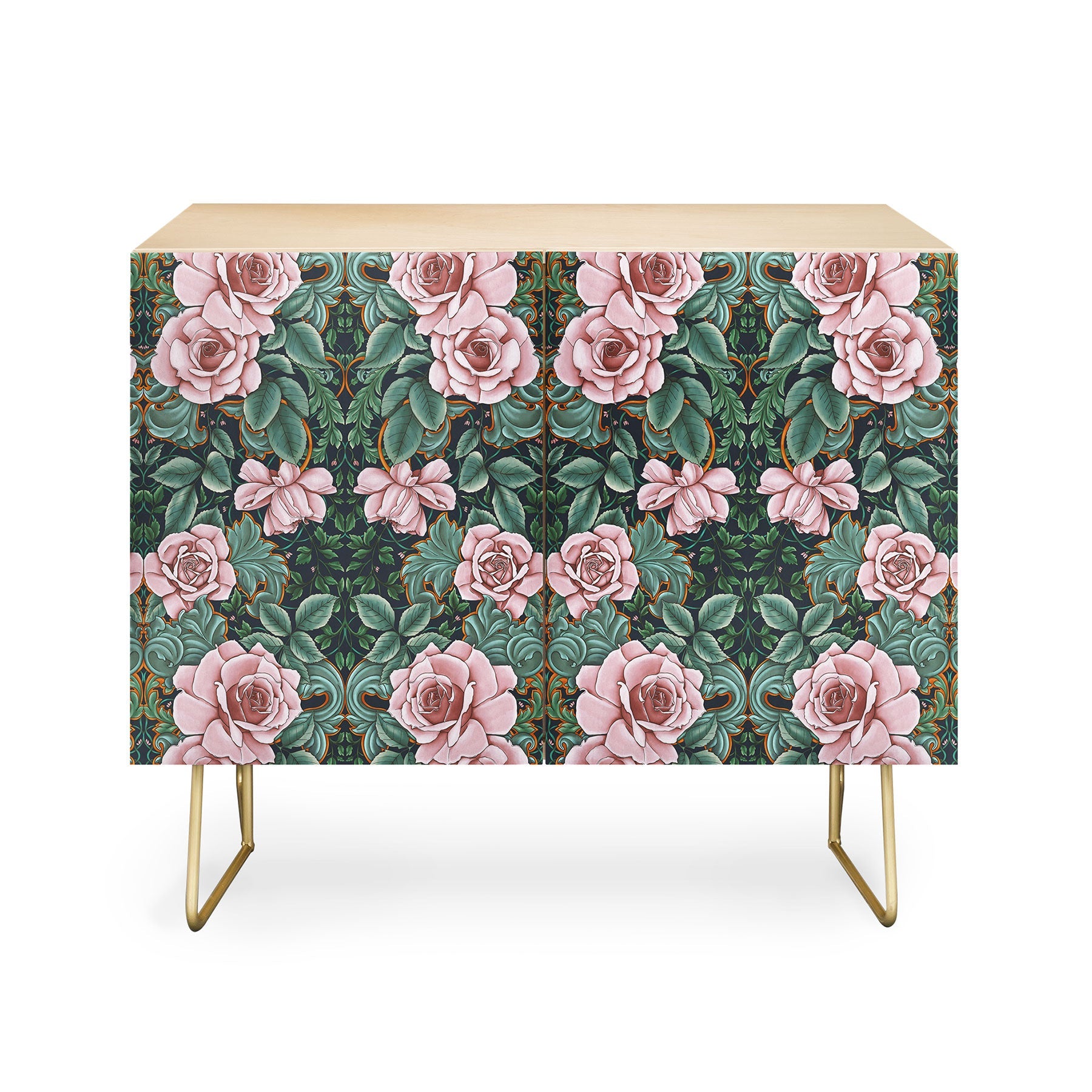 Marta Barragan Camarasa Ornate Vintage Rose Garden Credenza