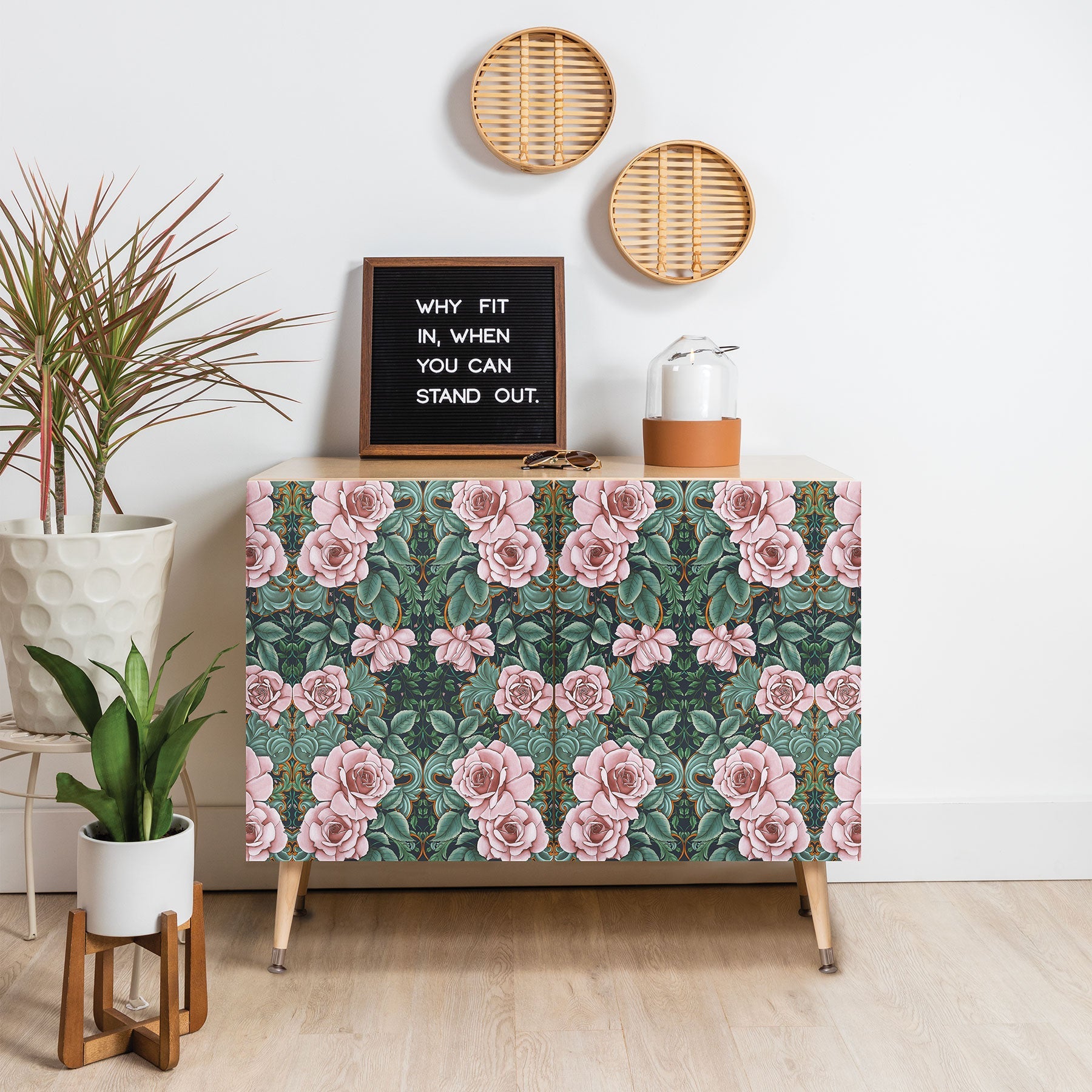 Marta Barragan Camarasa Ornate Vintage Rose Garden Credenza