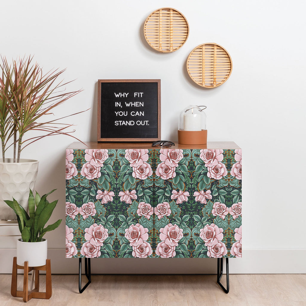 Marta Barragan Camarasa Ornate Vintage Rose Garden Credenza