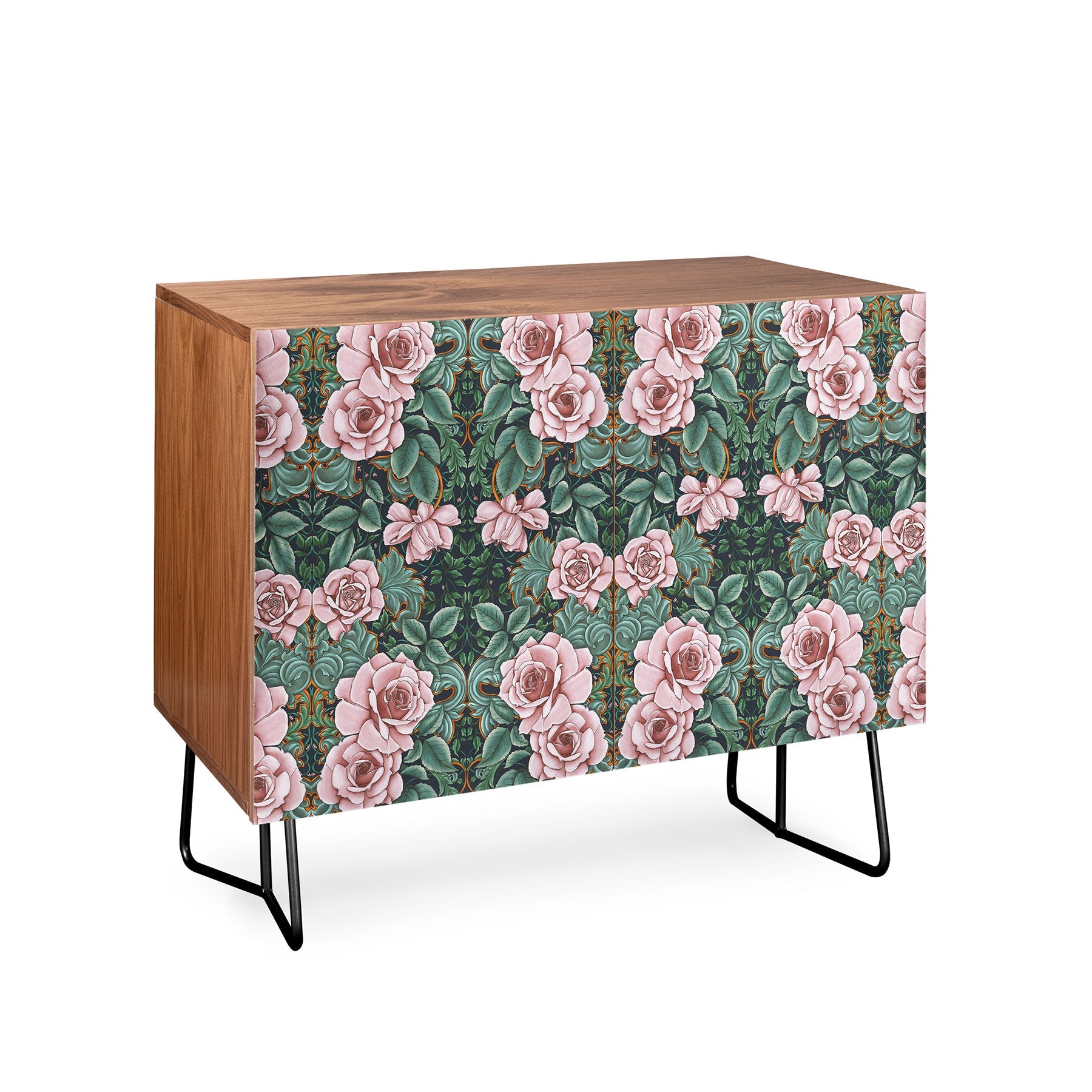Marta Barragan Camarasa Ornate Vintage Rose Garden Credenza