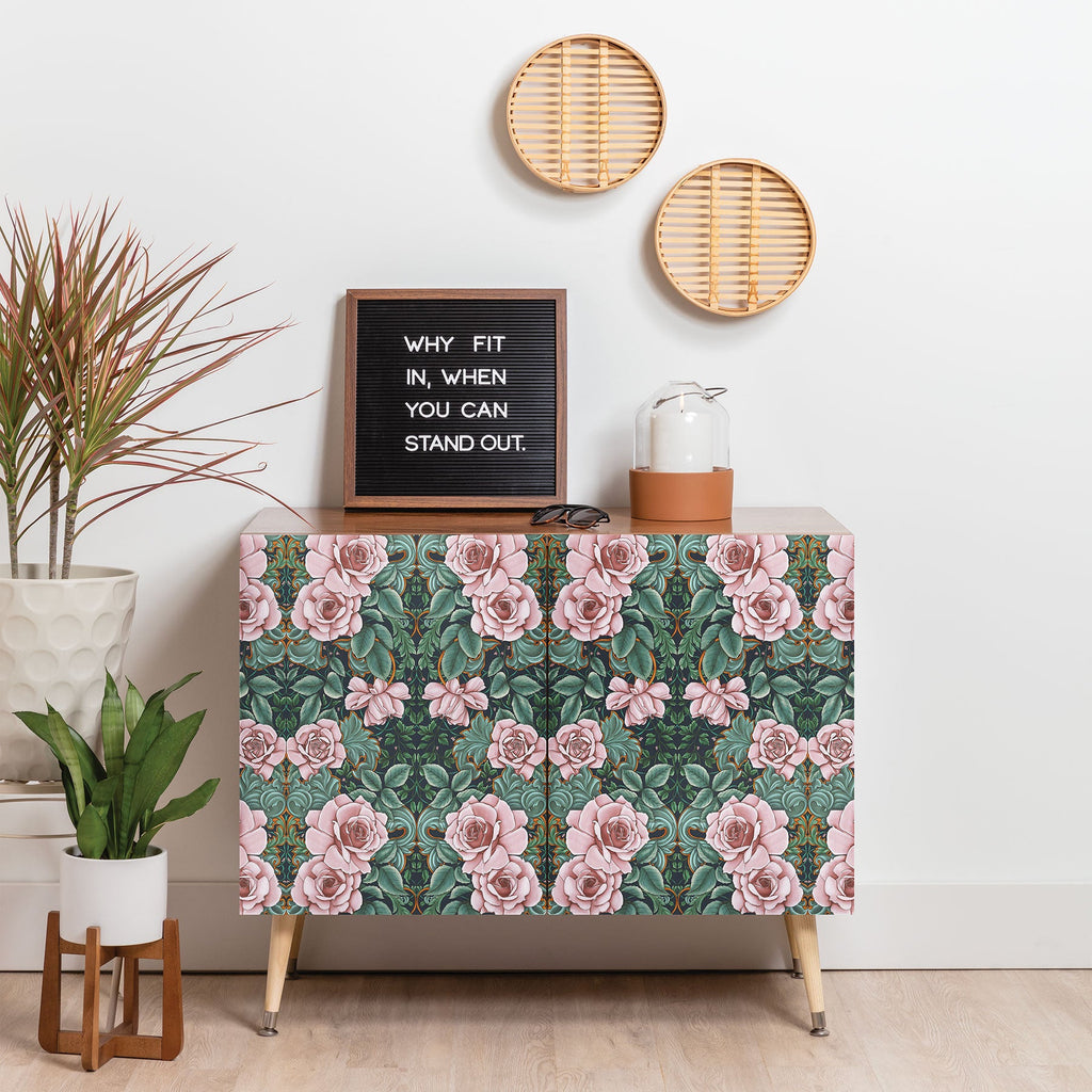 Marta Barragan Camarasa Ornate Vintage Rose Garden Credenza