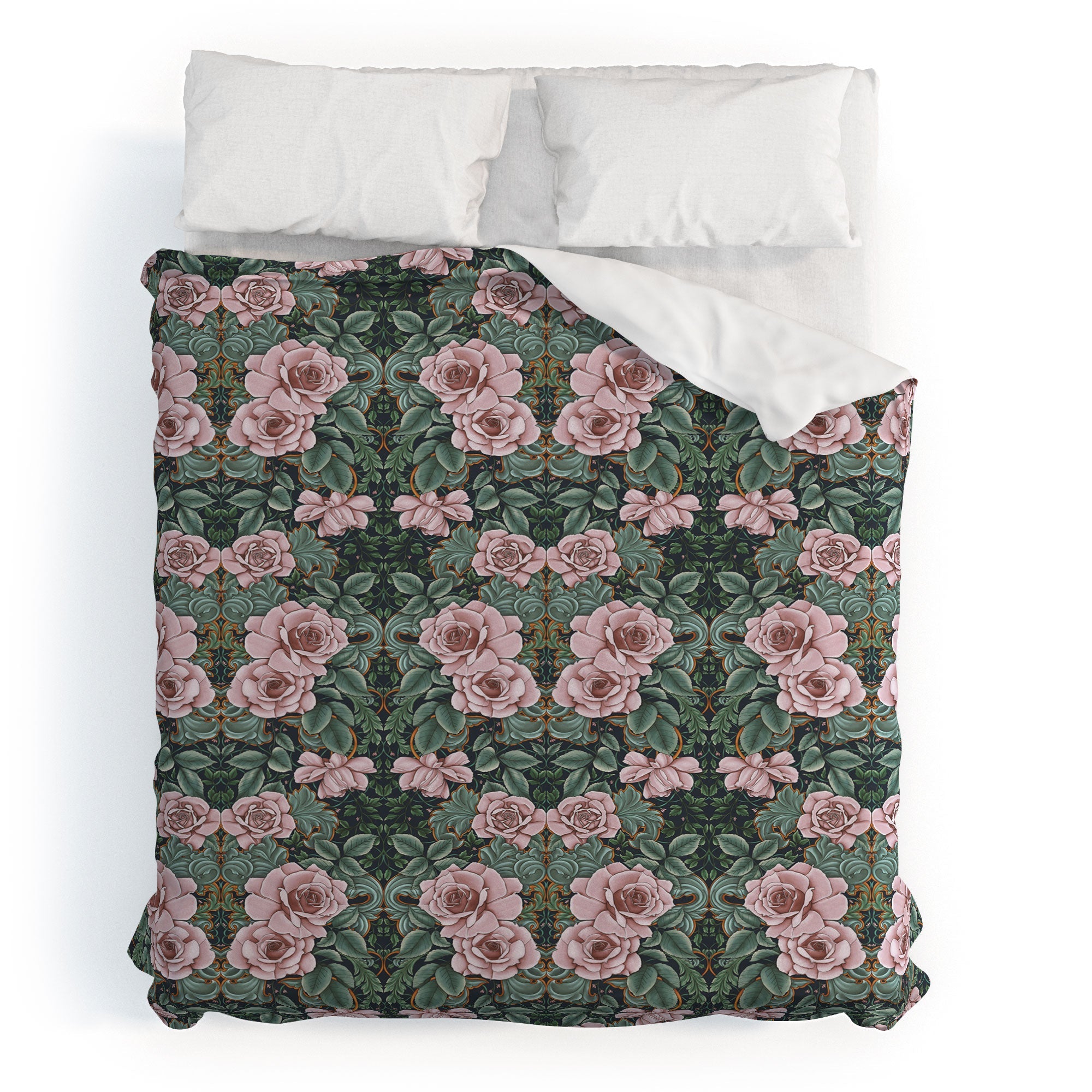 Marta Barragan Camarasa Ornate Vintage Rose Garden Duvet Cover