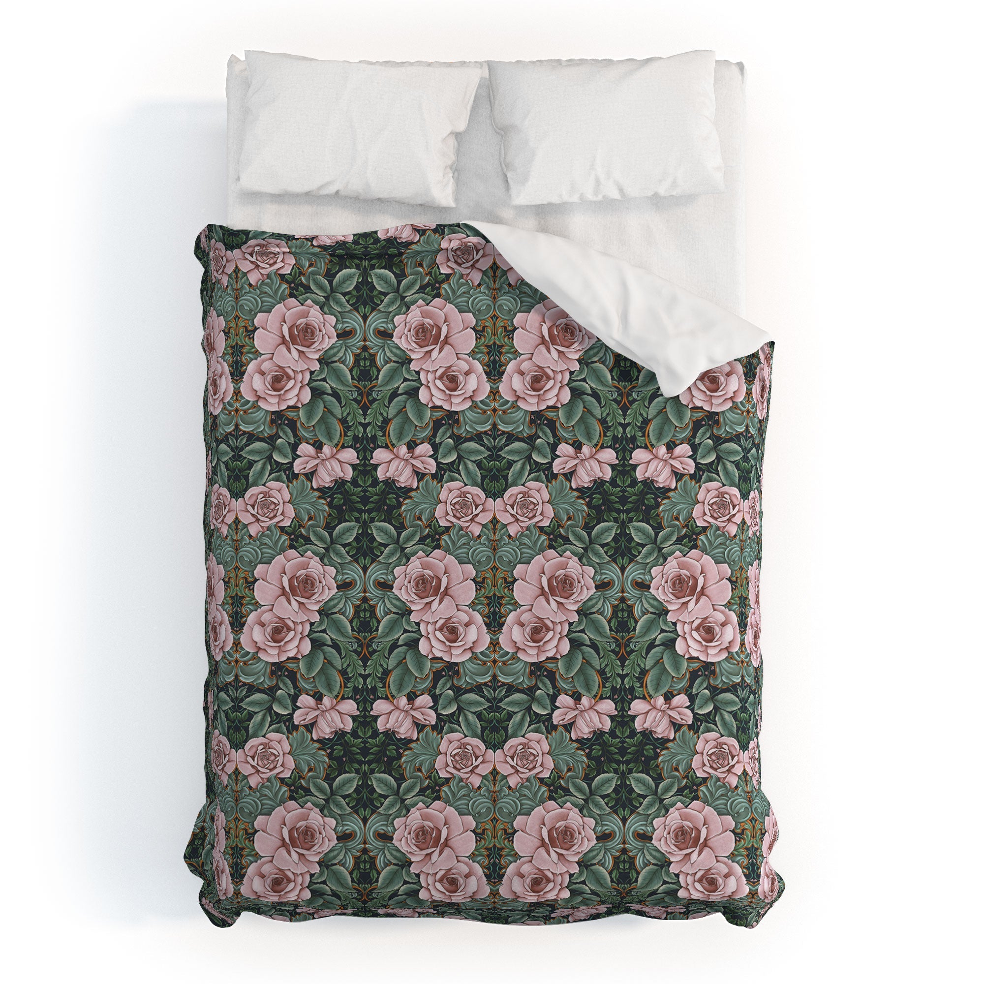 Marta Barragan Camarasa Ornate Vintage Rose Garden Duvet Cover